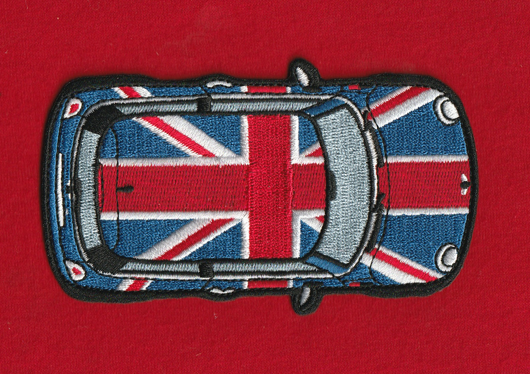 Vintage Embroidered Patch British Flag for Austin Powers MINI Cooper Top View
