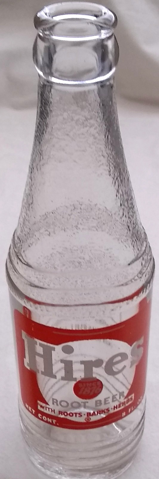 Vintage 1956 Hires Root Beer Soda Bottle, 8 fl. oz., Pat. No. 99839, Very Clean Vintage 1956 Hires Root Beer Soda Bottle, 8 fl. oz., Pat. No. 99839, Very Clean