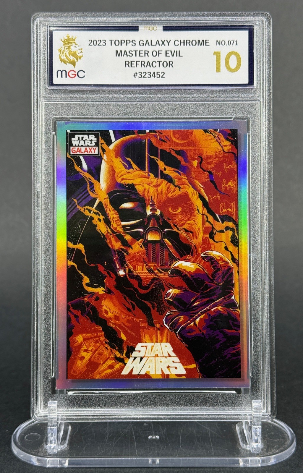 2023 Topps Star Wars Galaxy #71 Darth Vader Master of Evil Refractor MGC 10