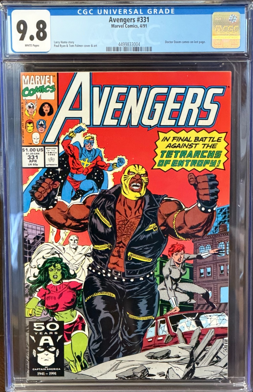 AVENGERS #331 CGC 9.8 WP NM/M 1991 Doctor Doom Appearance ⚡️🤖