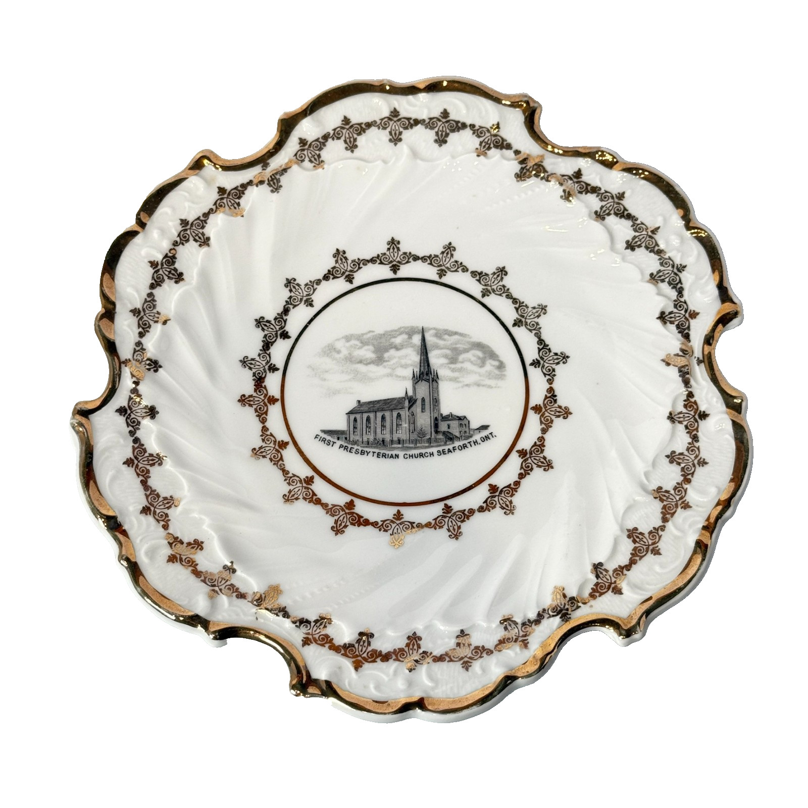 FIRST PRESBYTERIAN CHURCH SEAFORTH, ONTARIO CANADA Souvenir China TRINKET PLATE