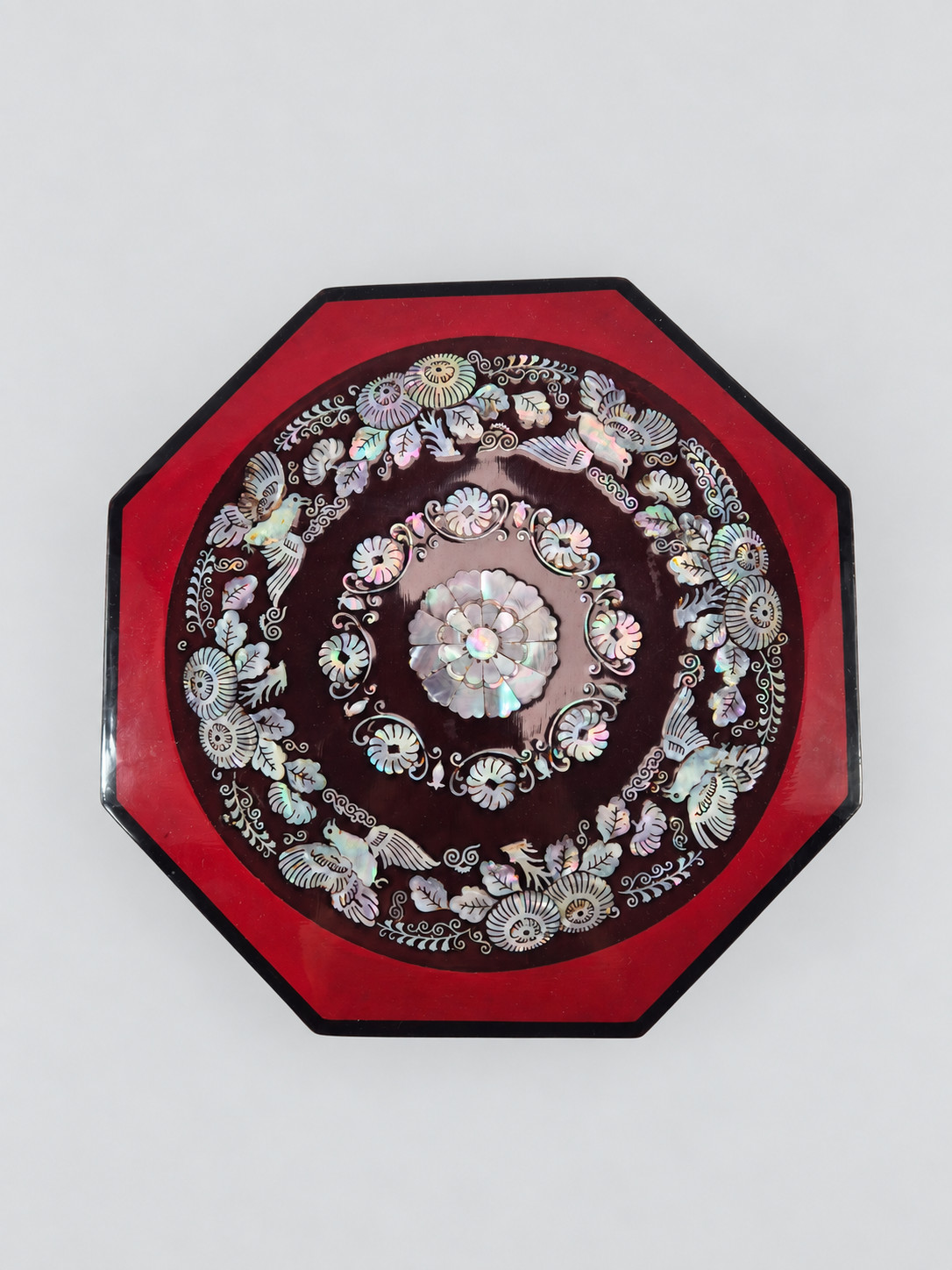 Vintage Korean Gujeolpan Mother of Pearl Inlay Handmade 9 Compartment Box