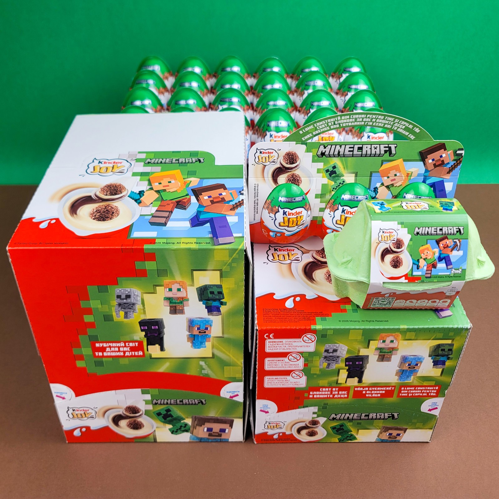 24PCS Kinder Joy Minecraft Treat + Toy Surprise Eggs Factory Sealed BB 22.09.26