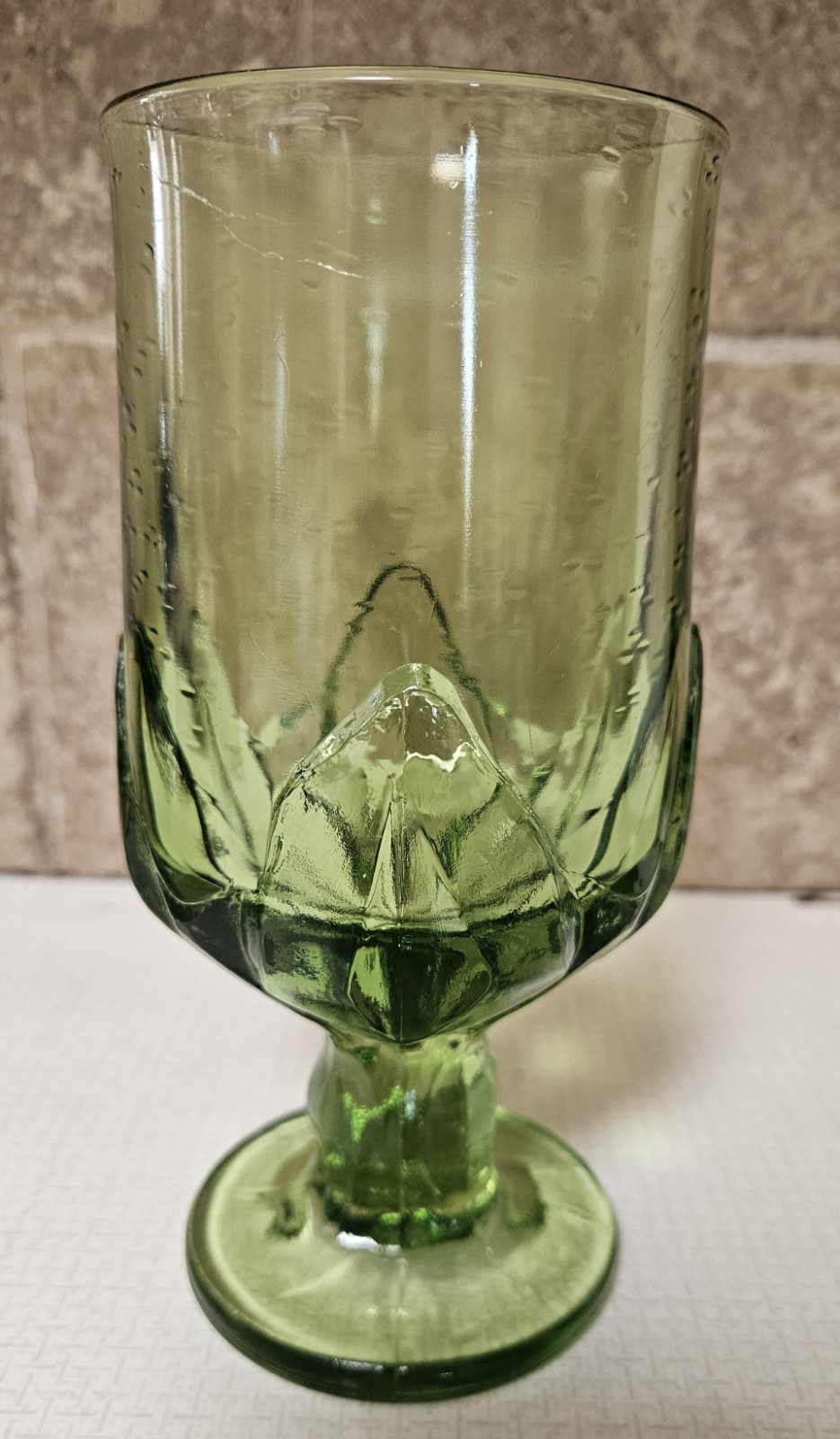 Tiffin Franciscan Cabaret Water Wine Goblet, Green Glass, 7\ Tiffin Franciscan Cabaret Water Wine Goblet, Green Glass, 7\
