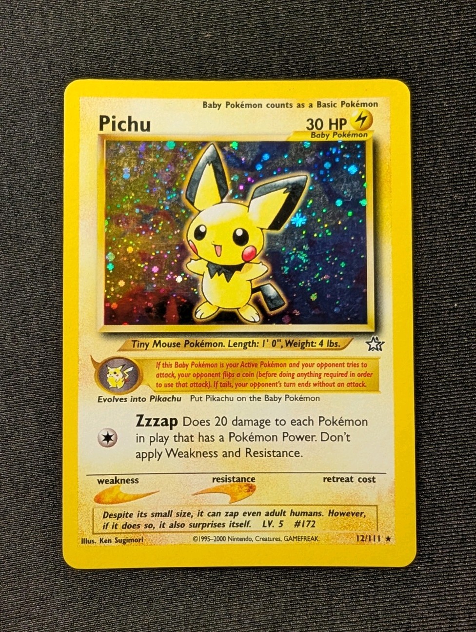Pichu 12/111 Neo Genesis Holo Unlimited Pokemon TCG - NM