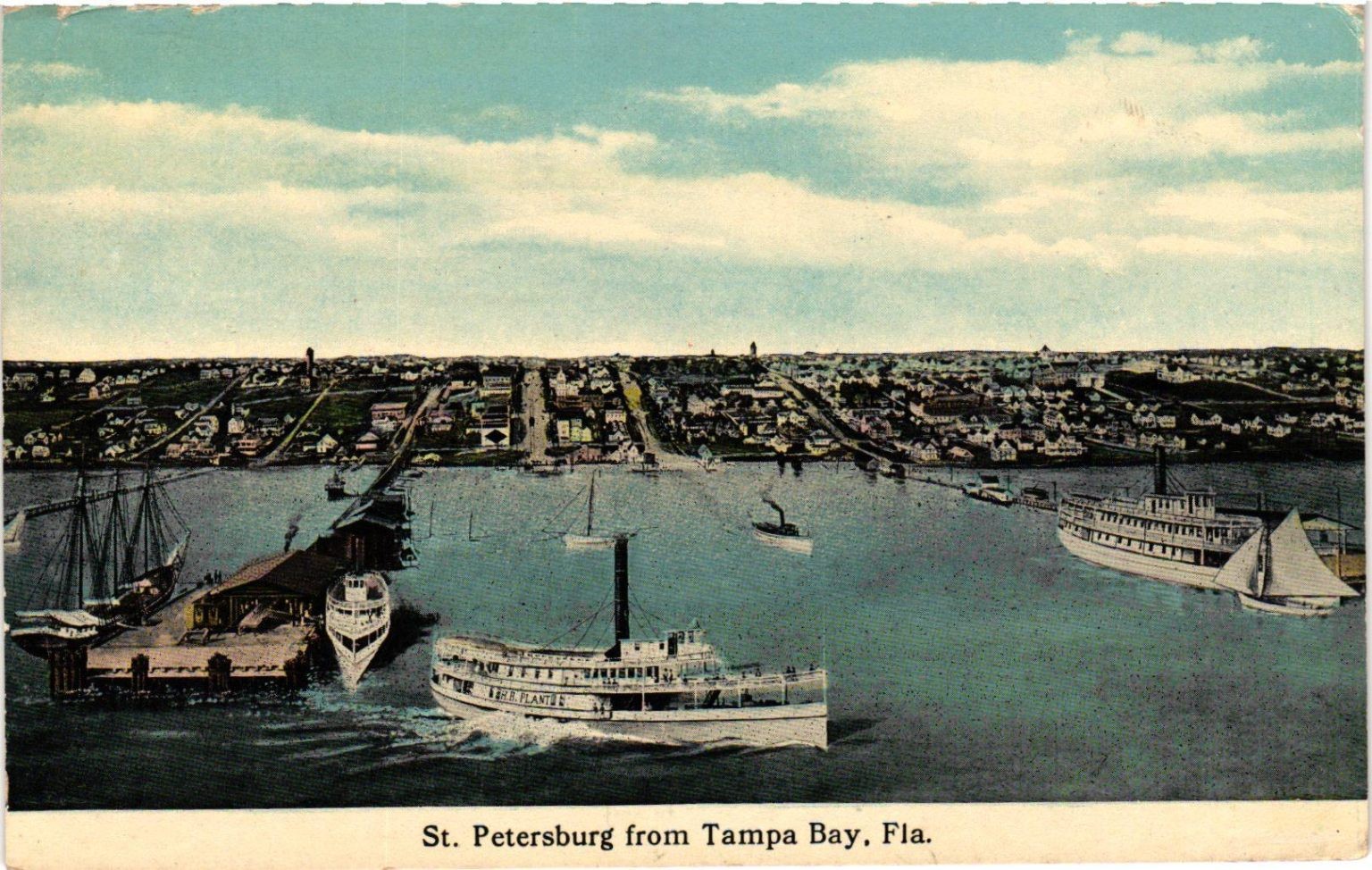 Vintage St. Petersburg Florida Tampa Bay View H.B. Plant Steamboat Postcard Vintage St. Petersburg Florida Tampa Bay View H.B. Plant Steamboat Postcard