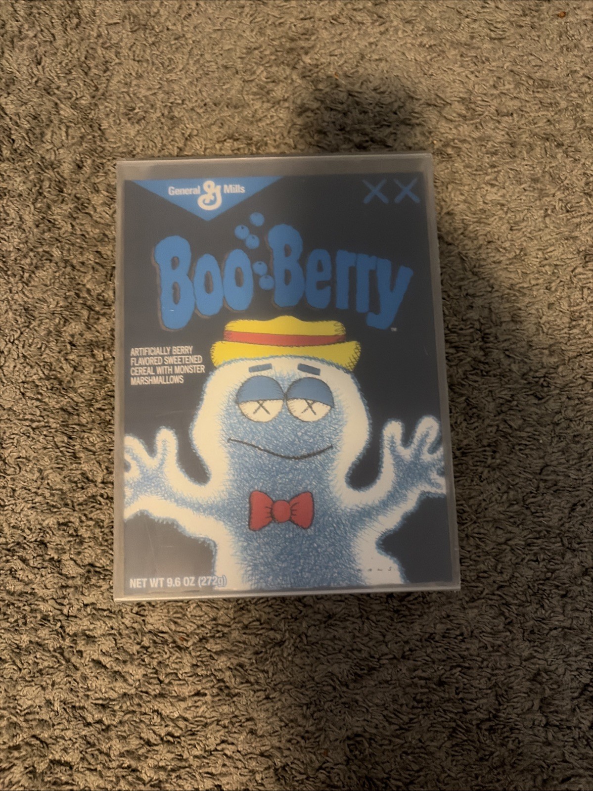 KAWS x General Mills Boo Berry Cereal Box Limited Edition