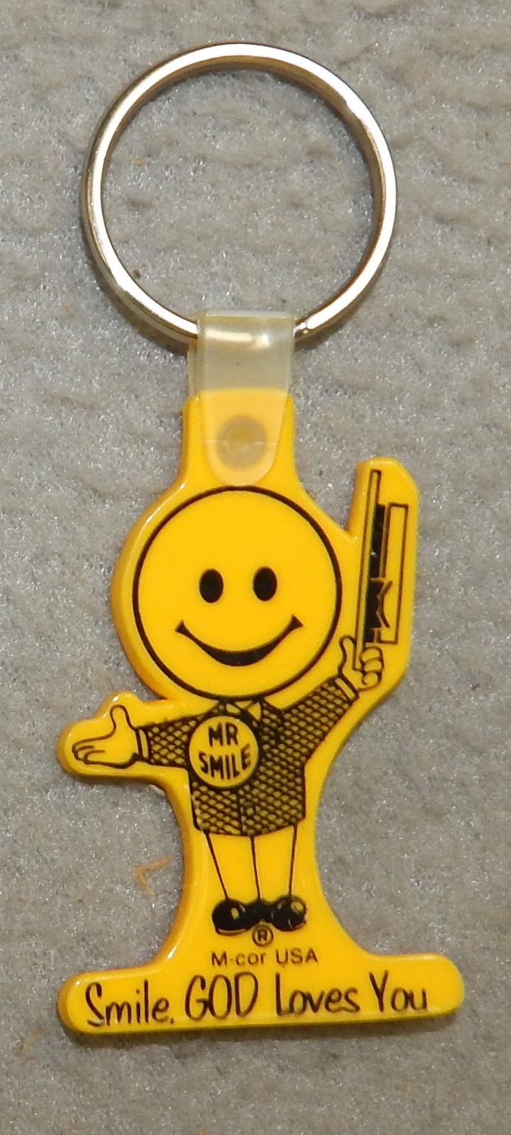 Vintage Mr. Smile - Smile God Loves You Keychain (2  1/2