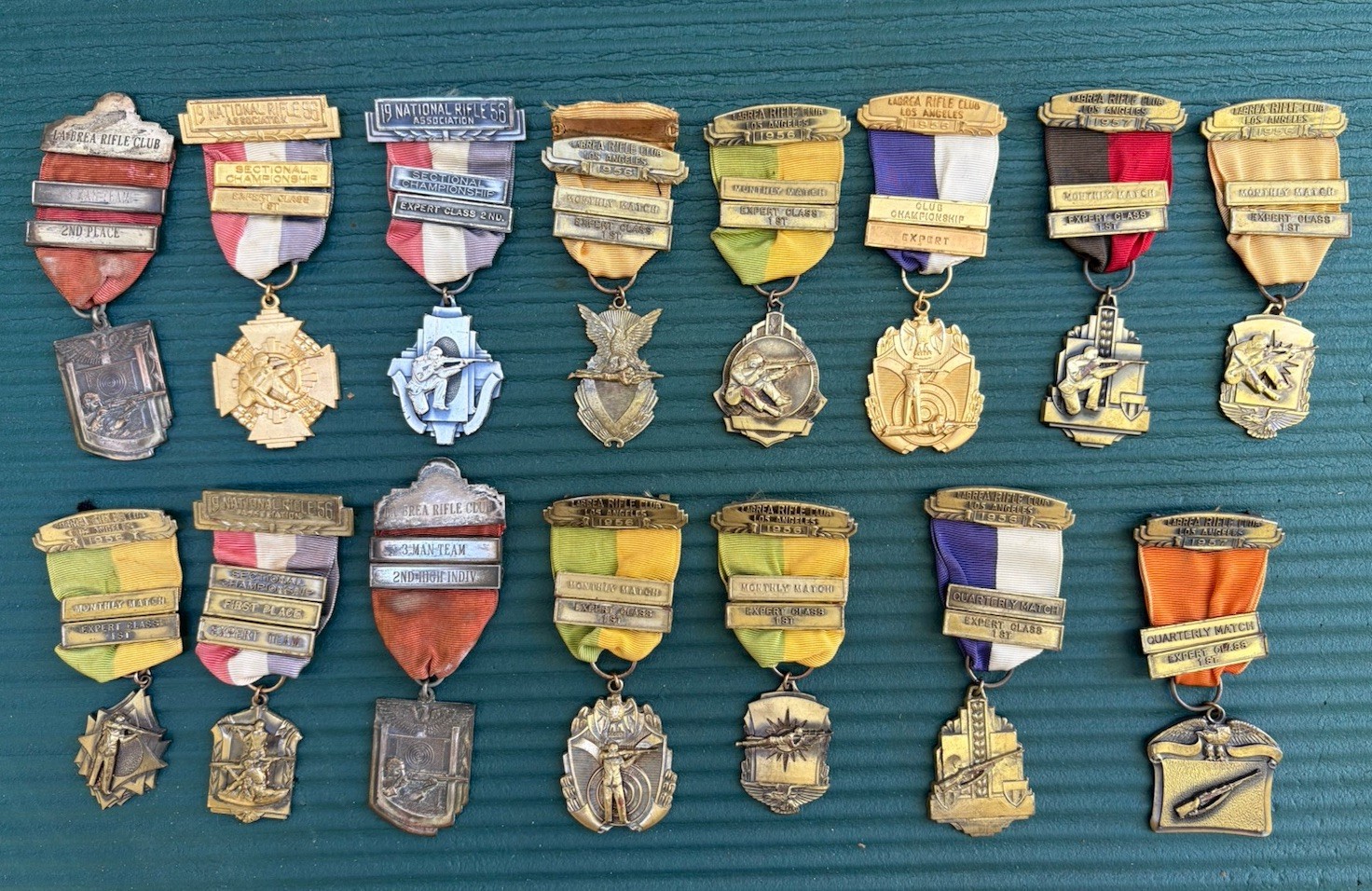 Lot of 15 Vintage 1950s NRA Shooting Medals Rifle Club Collection Los Angeles Lot of 15 Vintage 1950s NRA Shooting Medals Rifle Club Collection Los Angeles
