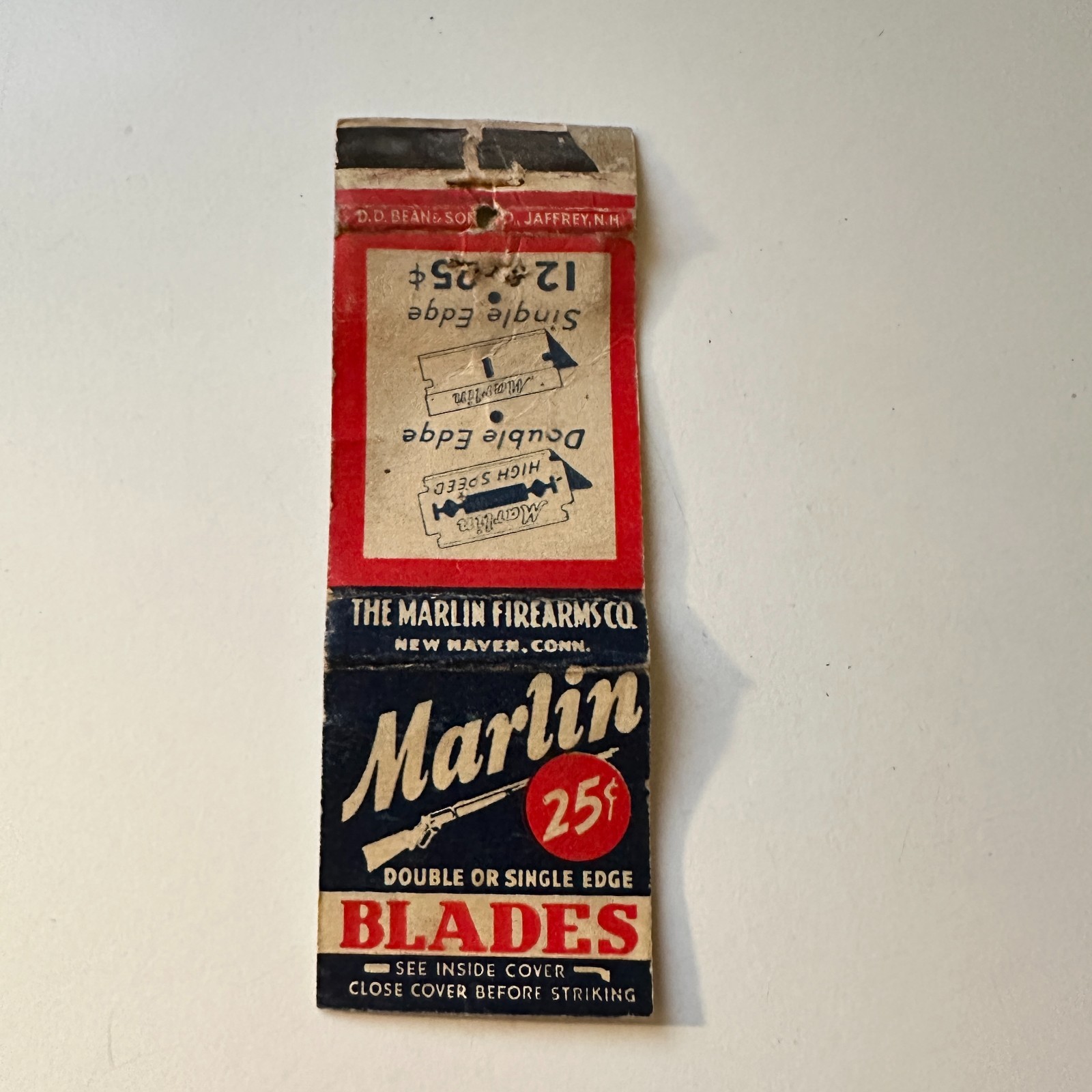 The Marlin Firearms Co. New Haven CT Vintage Matchbook Cover 5MB125-3
