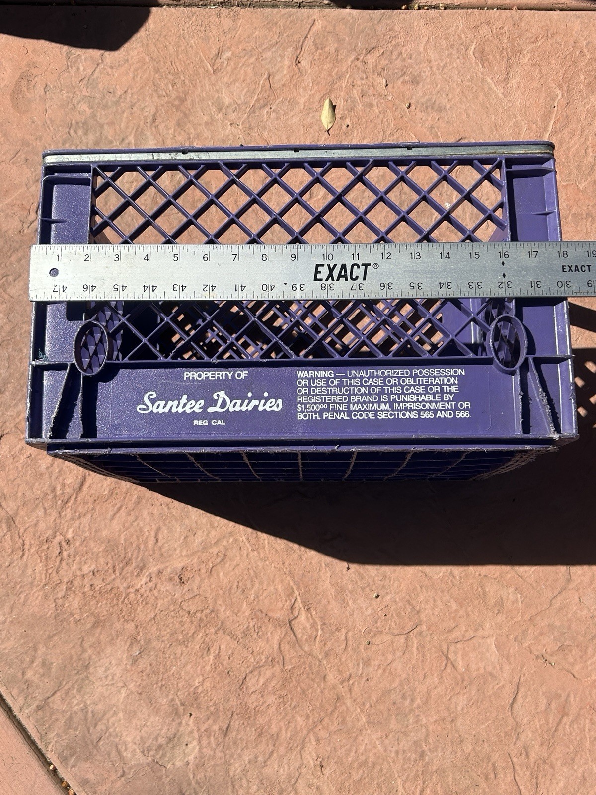 Vintage Santee Dairies Dairy Purple Plastic Milk Crate Metal Band Huskylite