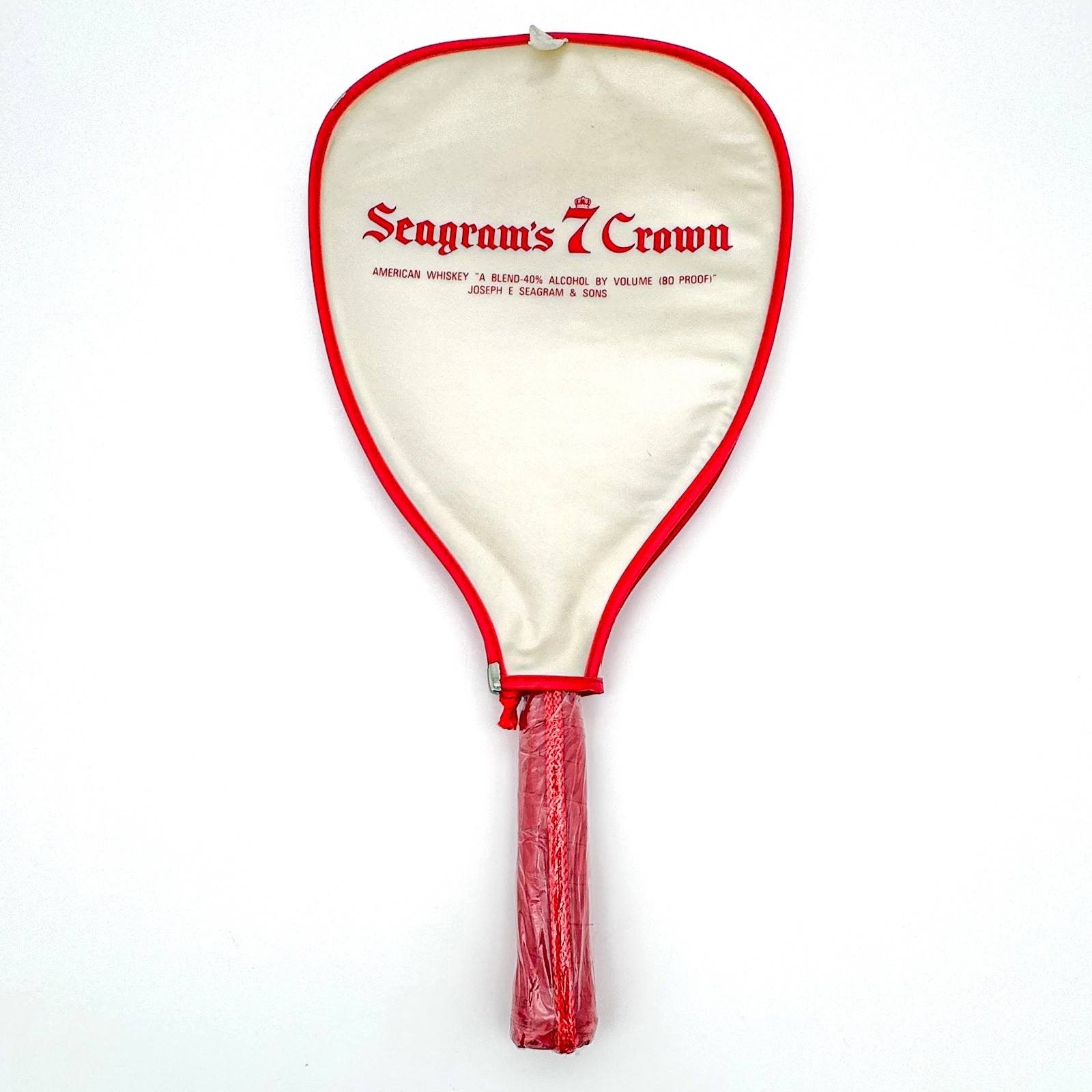 RARE Vintage Seagram's 7 Crown Racquetball Racket NOS Unused Whiskey Promo Cover