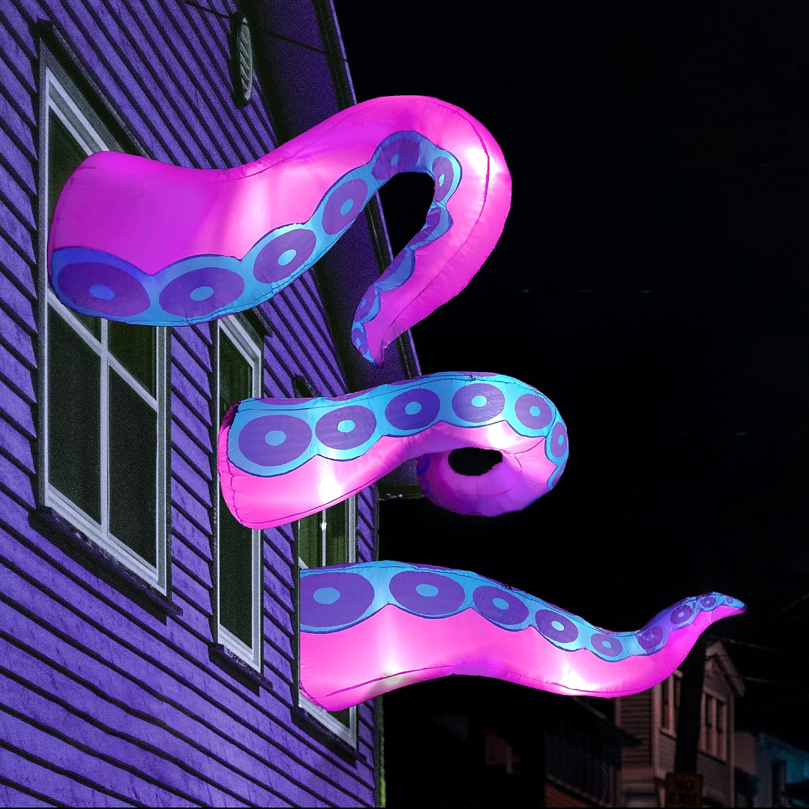 Joiedomi 3 Pcs Halloween Octopus Tentacle Inflatables with Build-in LEDs
