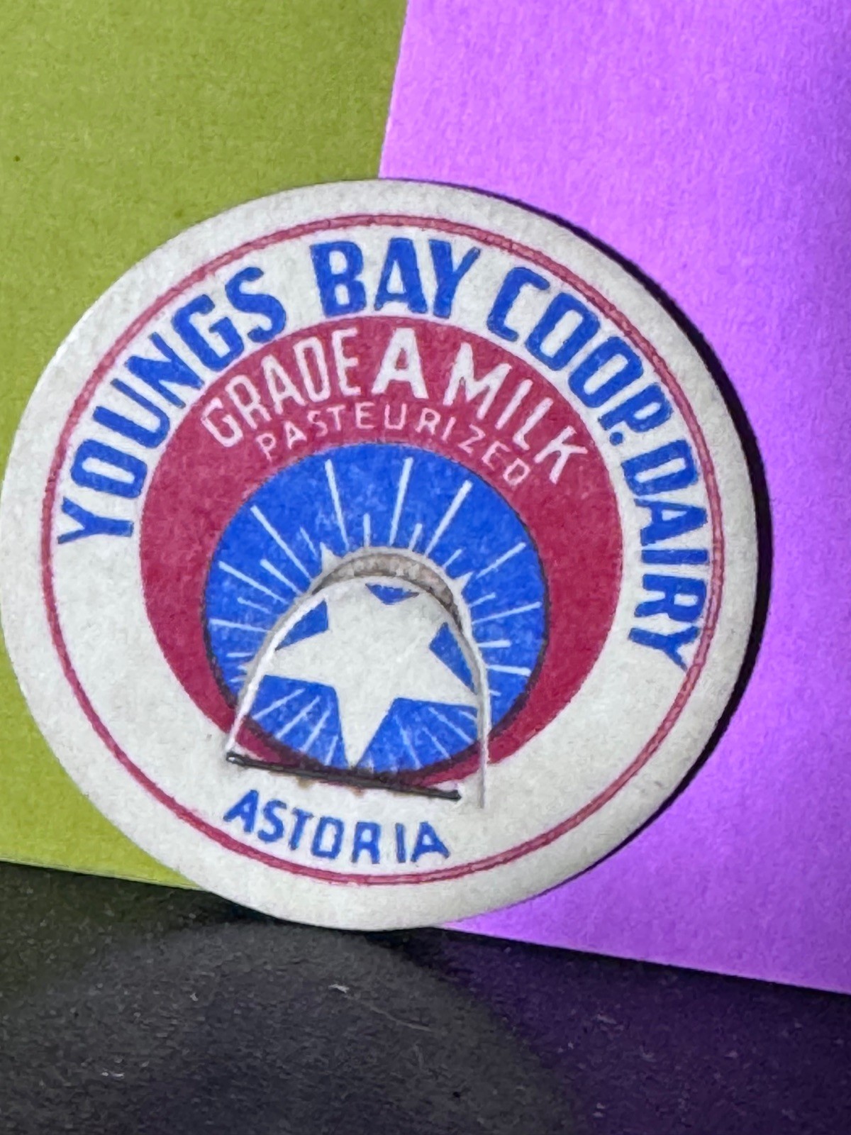 Rare Vintage Stnd Milk Bottle Cap Young\'s Bay Cooperative Astoria Oregon