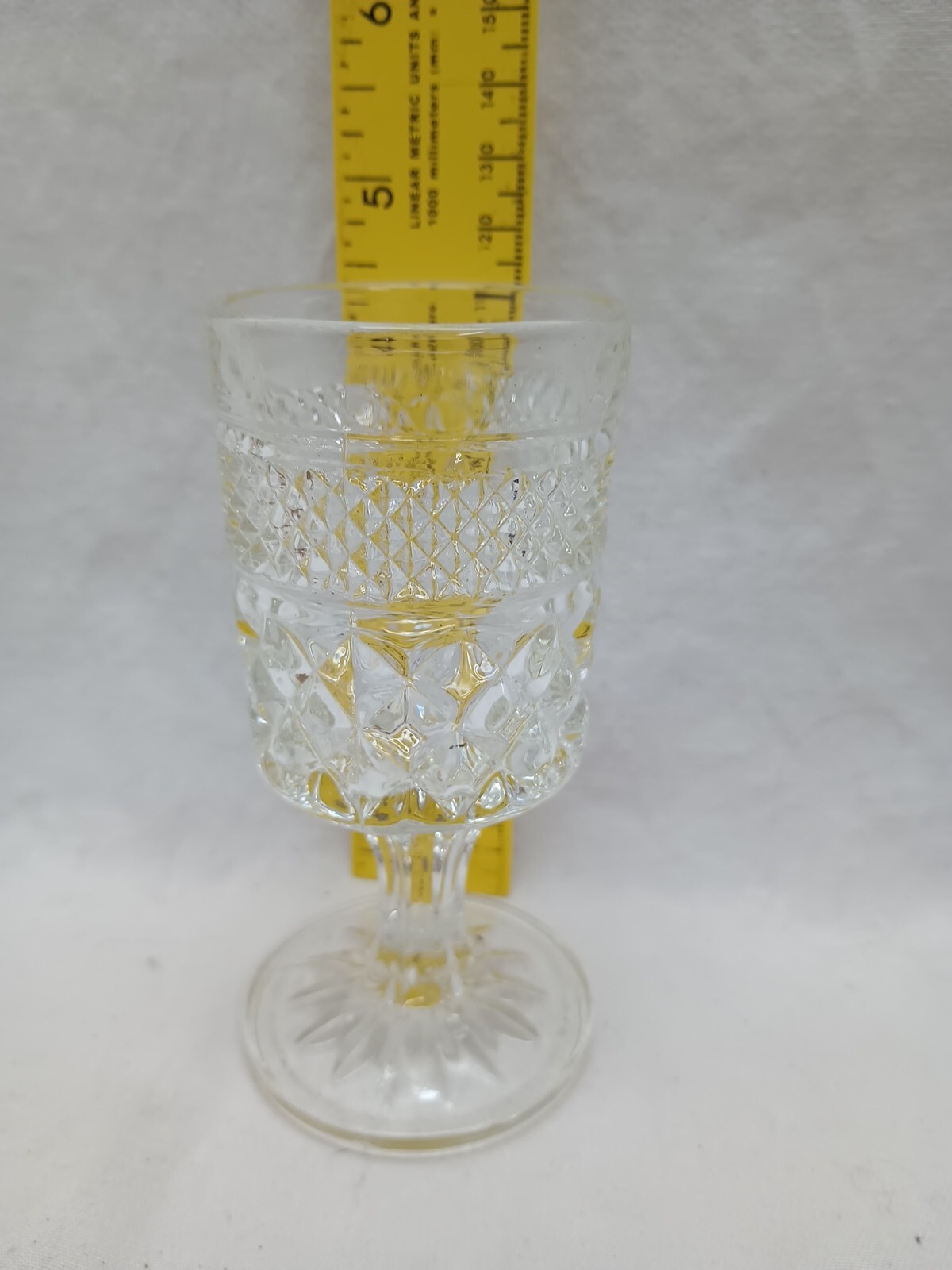 WEXFORD Glass Diamond Cut Design Juice Wine Water Stem Goblet