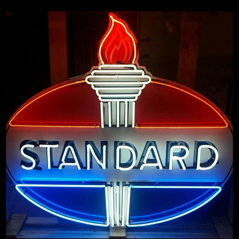 US STOCK Standard Gas Oil Gasoline Vintage Neon Light Sign Glass Decor 24\