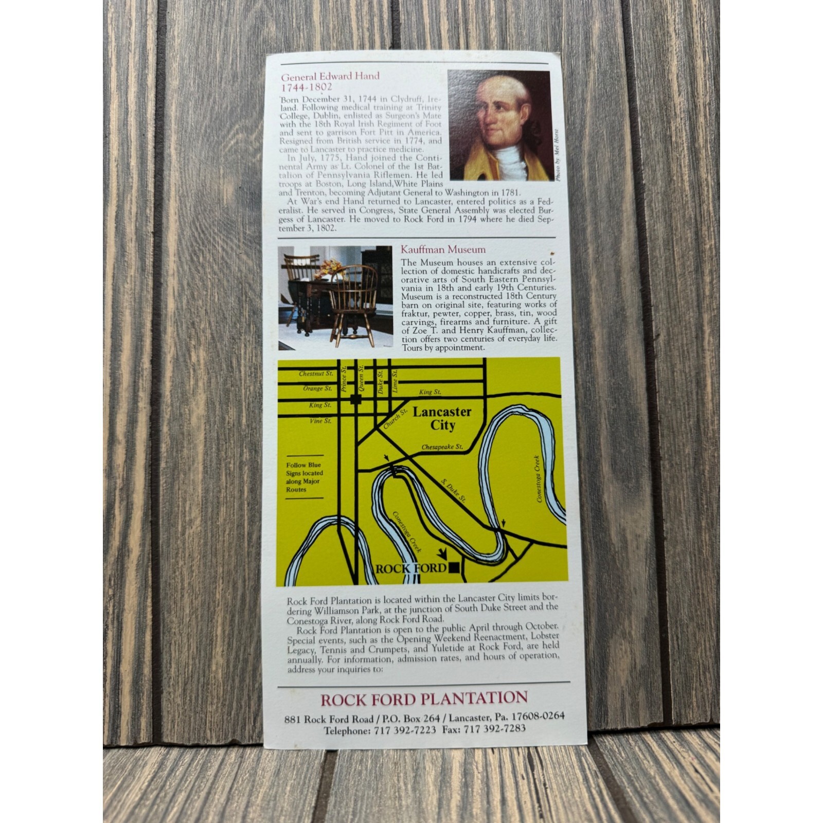 Vintage Rock Ford Plantation Historical Brochure