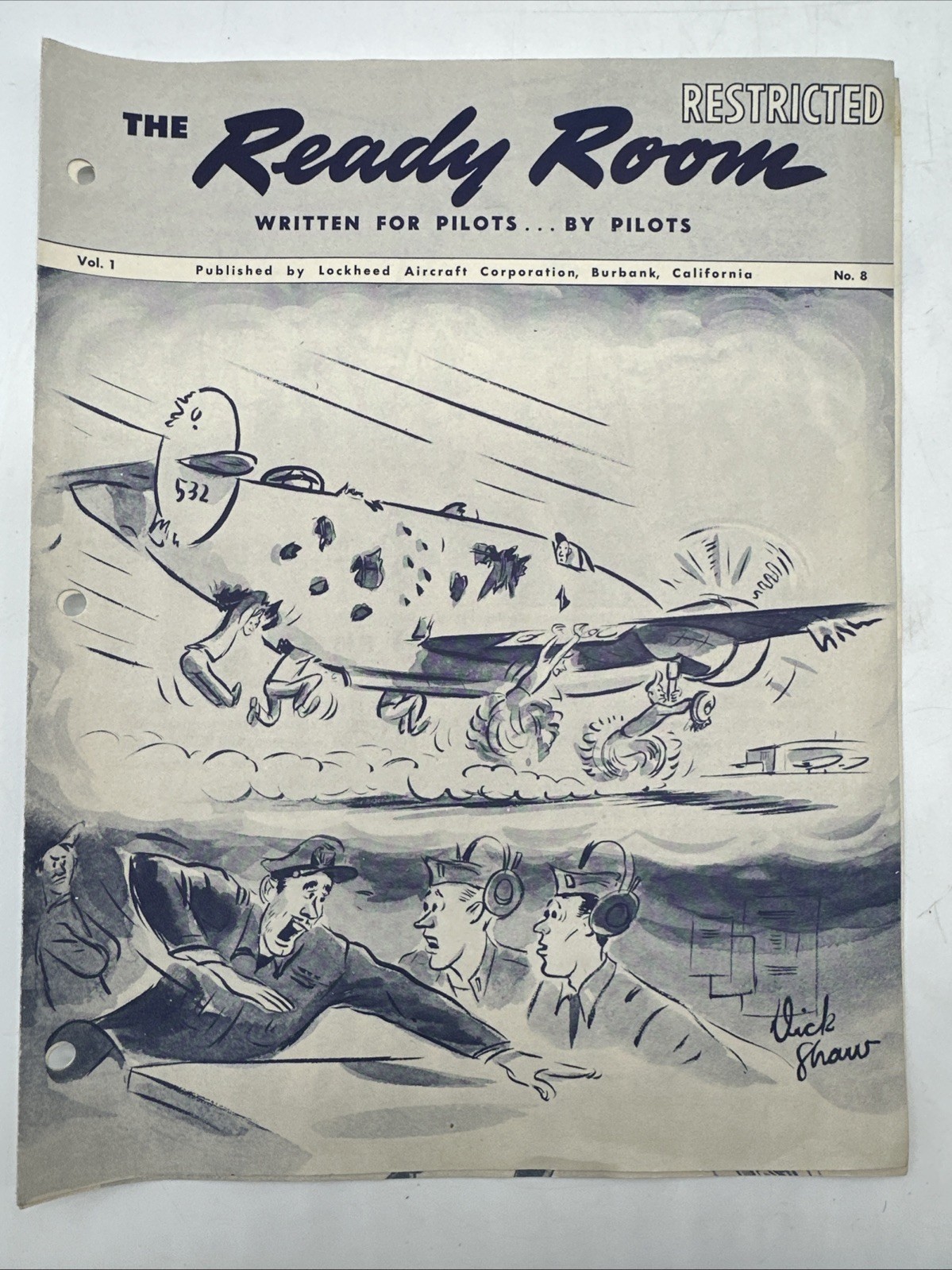 WWII Lockheed PV-1 Ventura Ready Room Newsletter Vol 1 No 8 Restricted Pilot