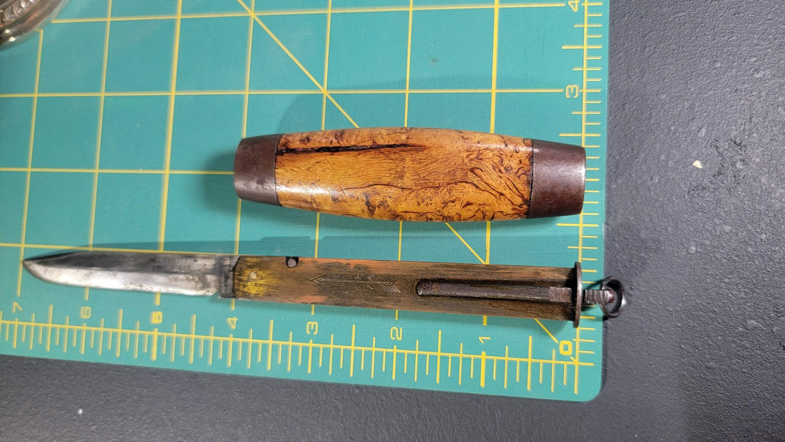 Antique Joh. Engström Eskilstuna Barrel Folding Knife - Curly Birch Handle - c.1