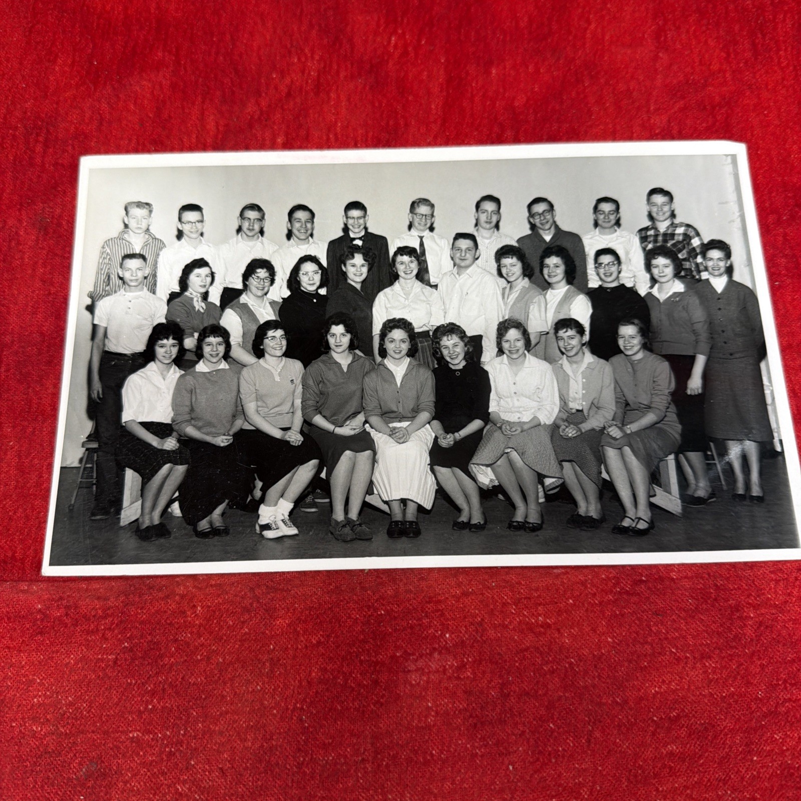 VINTAGE BLACK & WHITE PHOTO 1960s ANCHORAGE ALASKA HIGH SCHOOL CLASS (a11)