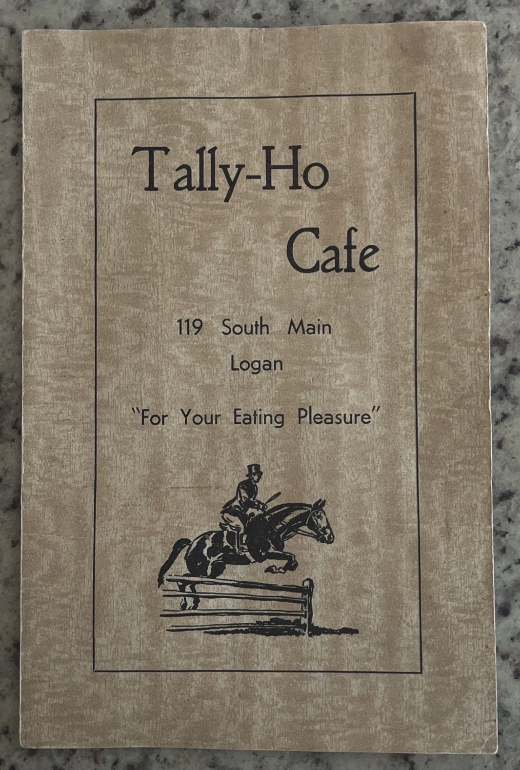 Vintage 1940s Tally-Ho Cafe Restaurant Menu Logan UT   119 South Main