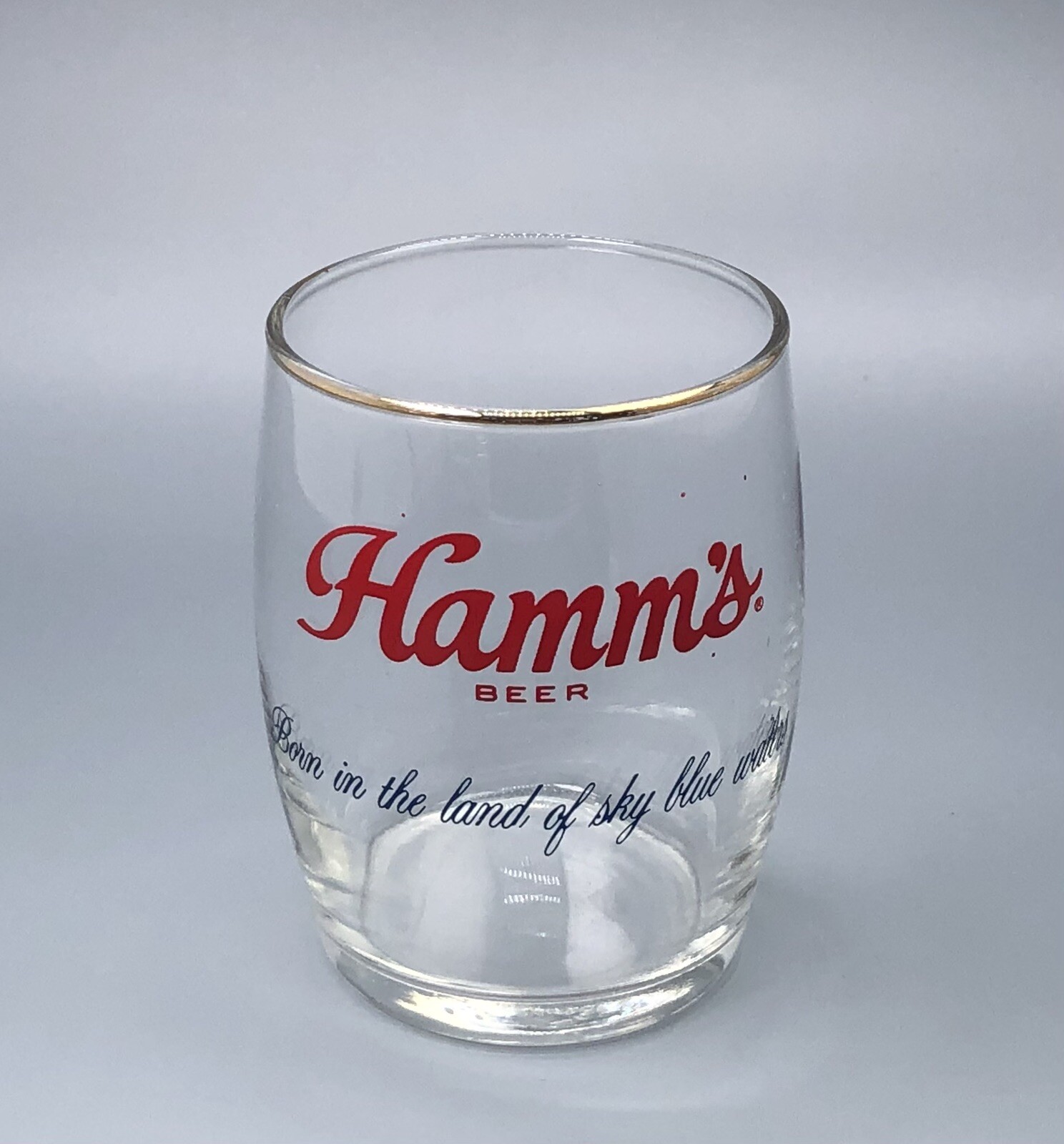 Hamms Beer Barrel Glass / Vtg Tavern Bar Advertising / Man Cave Barware Decor Hamms Beer Barrel Glass / Vtg Tavern Bar Advertising / Man Cave Barware Decor