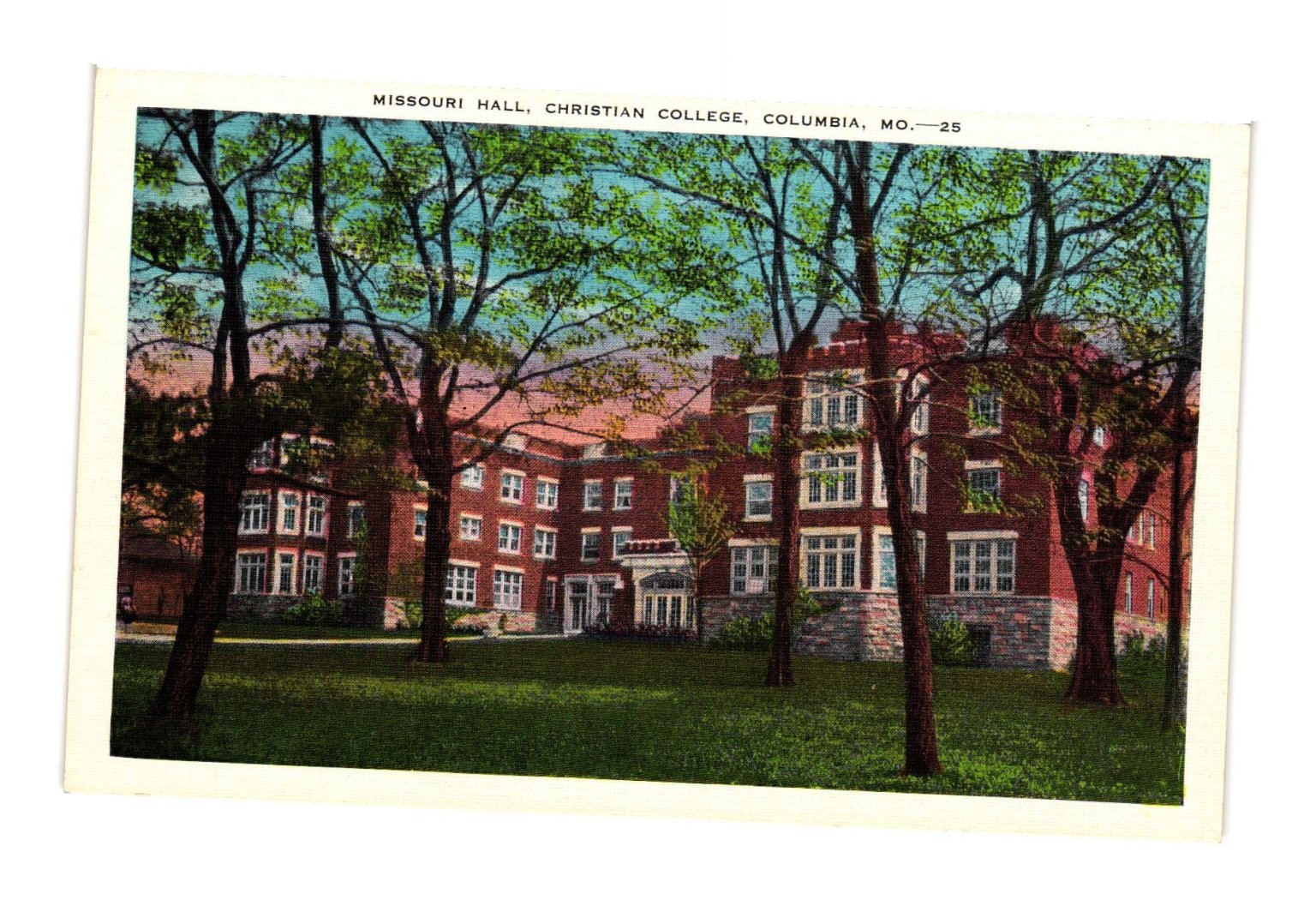 Vintage Missouri Hall Christian College Columbia MO E.C. Kropp Postcard Vintage Missouri Hall Christian College Columbia MO E.C. Kropp Postcard