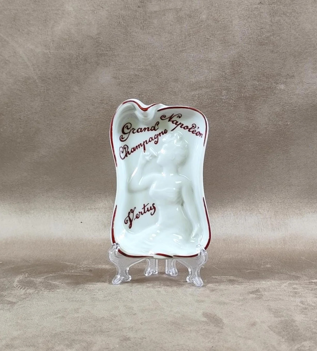 VERY RARE Champagne Napoleon Ashtray by Villenauxe France Vintage 1900 VERY RARE Champagne Napoleon Ashtray by Villenauxe France Vintage 1900