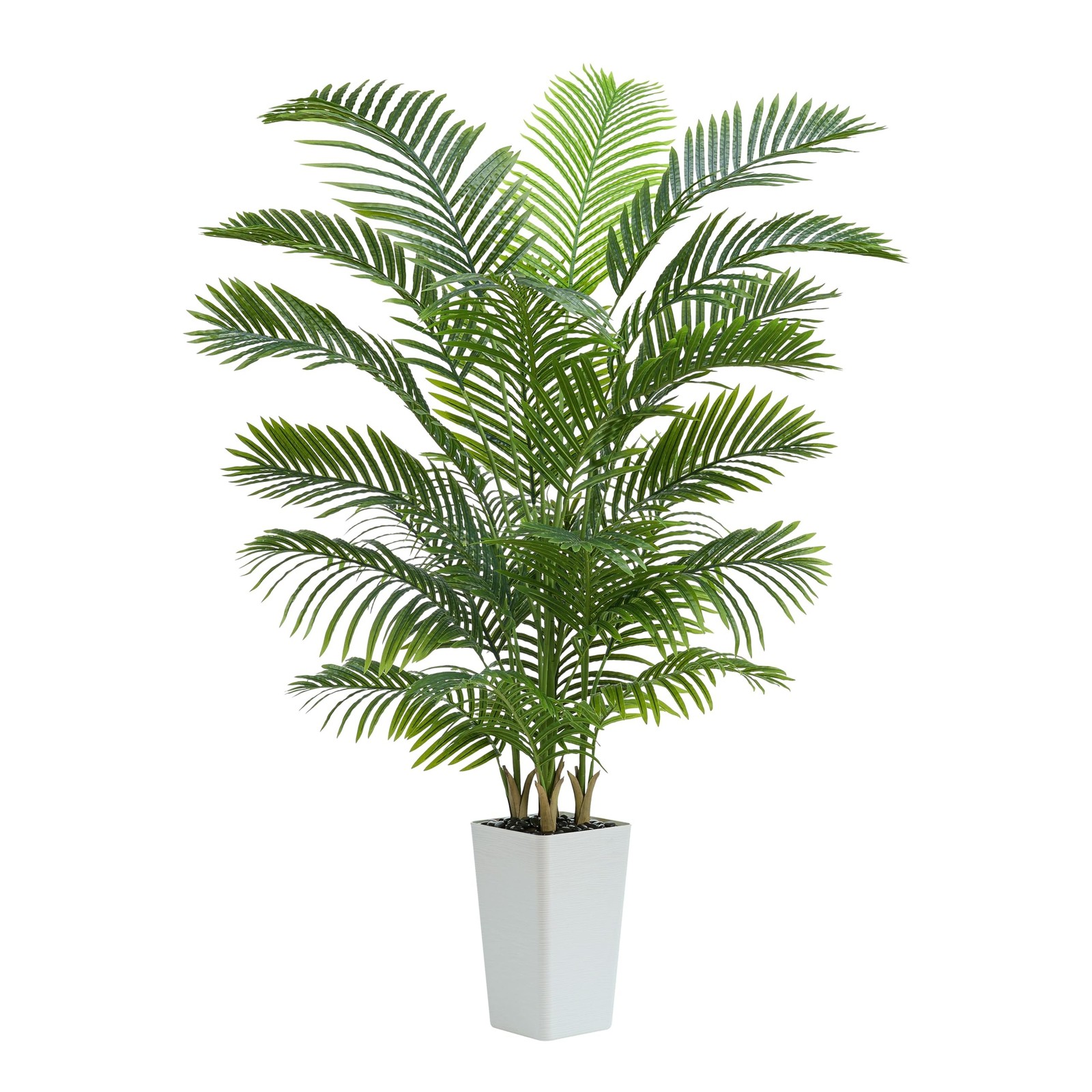 Artificial Palm Tree：6FT Tropical Fake Silk Plant UV Resistant Faux Areca