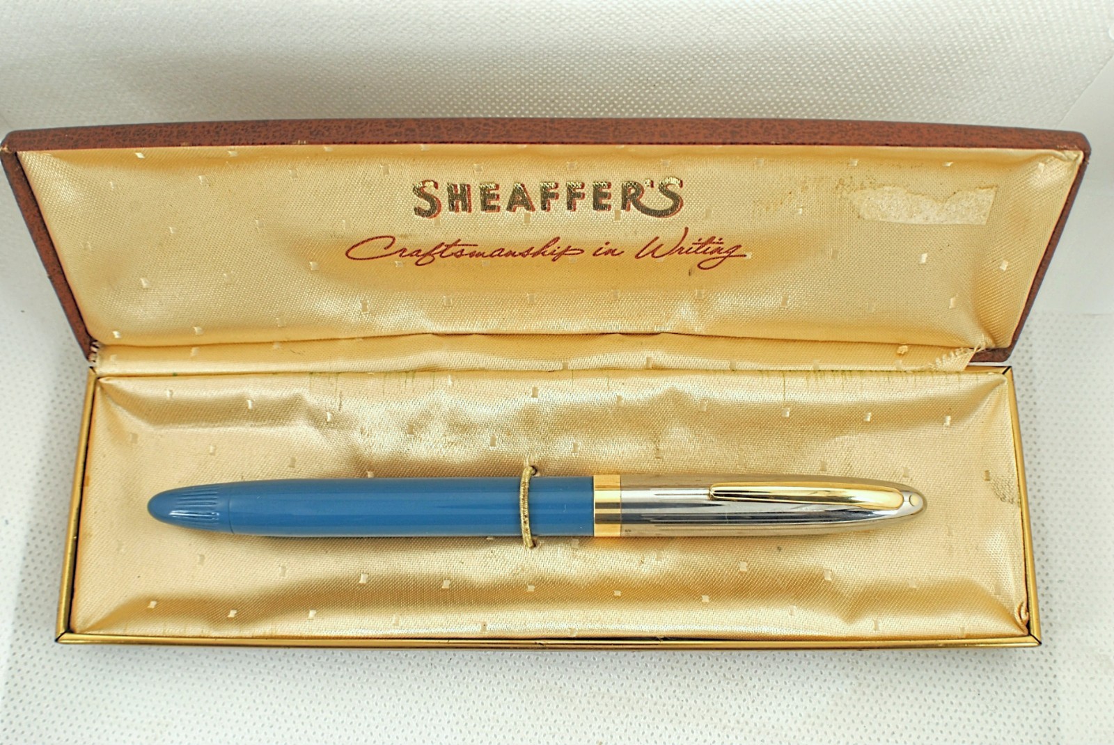 Very Nice Pastel Blue Snorkel Sentinel; 14k Fine Pt; New Sac/Seals; RESTORED