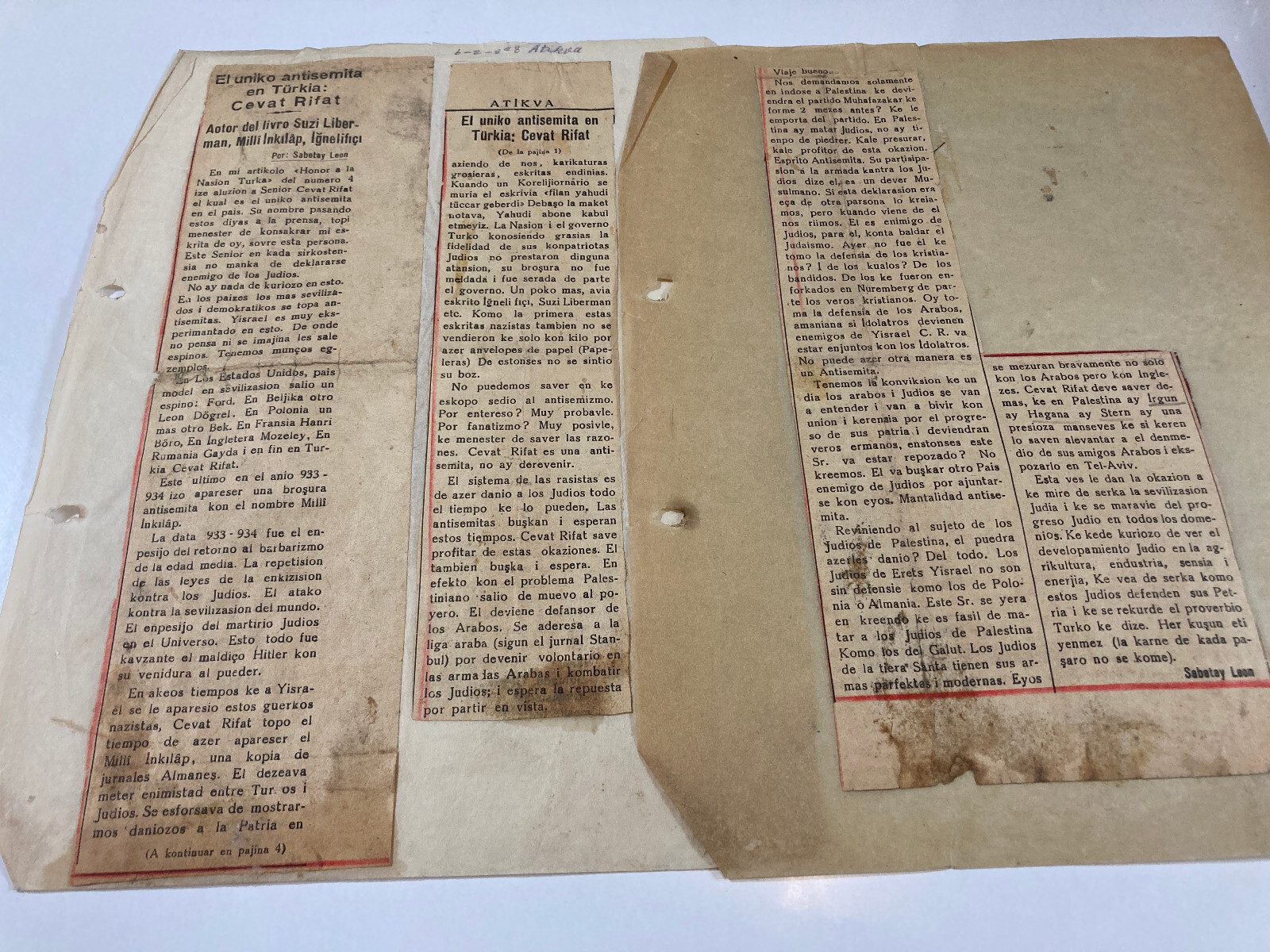 Old Brochure on Antisemitism/Jewish Captivity Judaeo-Spanish Ladino Newspaper...