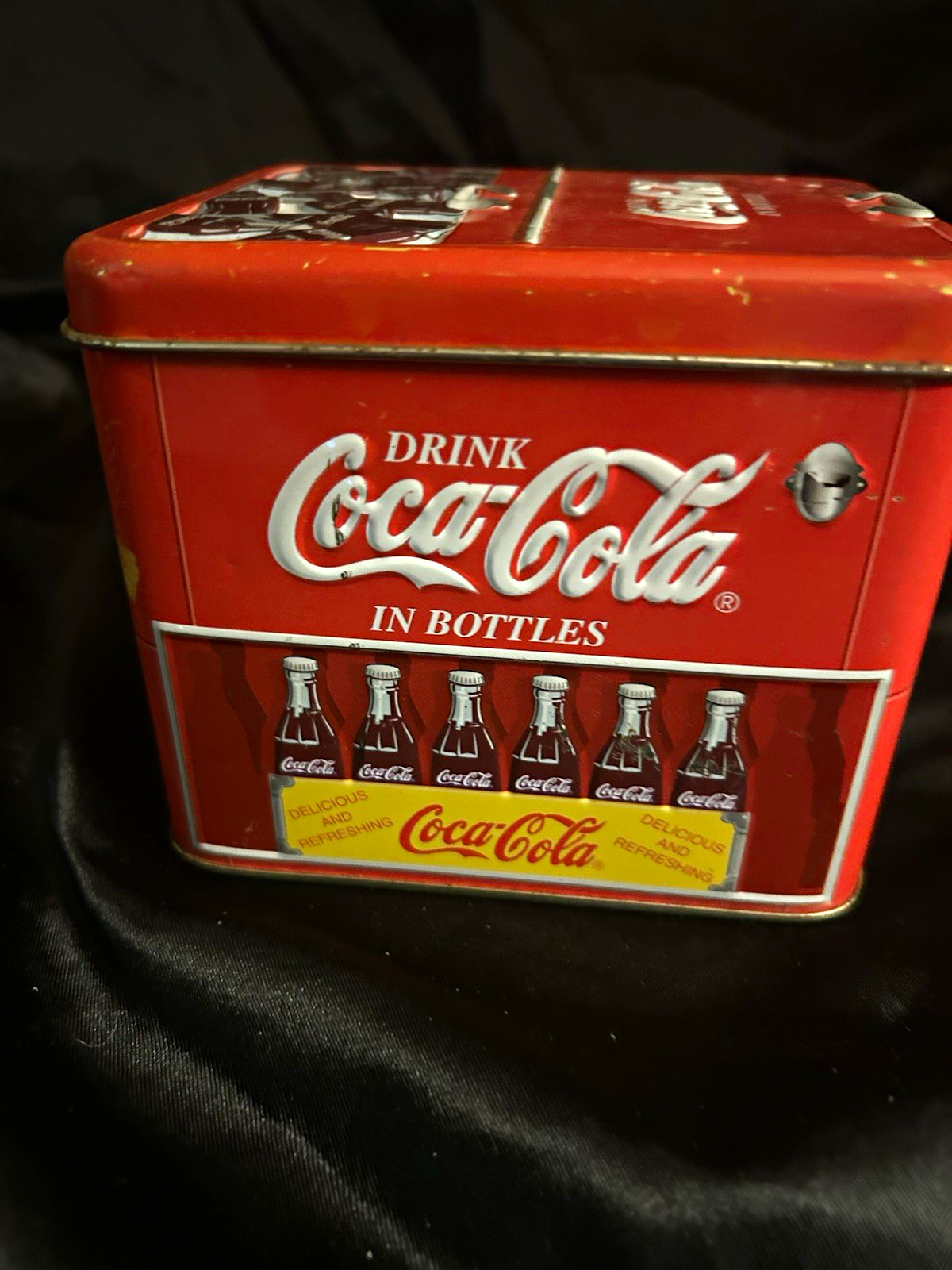 Coca-Cola Vintage Red/White Soda Advertising Tin Box \