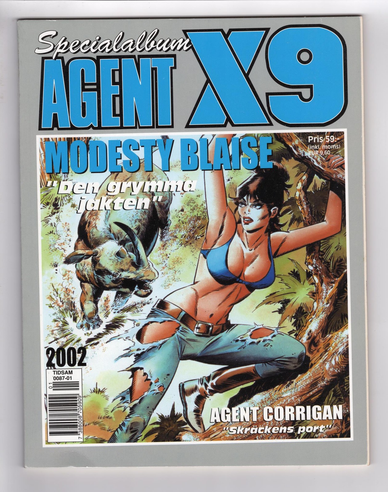 2002 AGENT X9 SPECIAL ALBUM MODESTY BLAISE & AGENT CORRIGAN RARE KEY SWEDEN