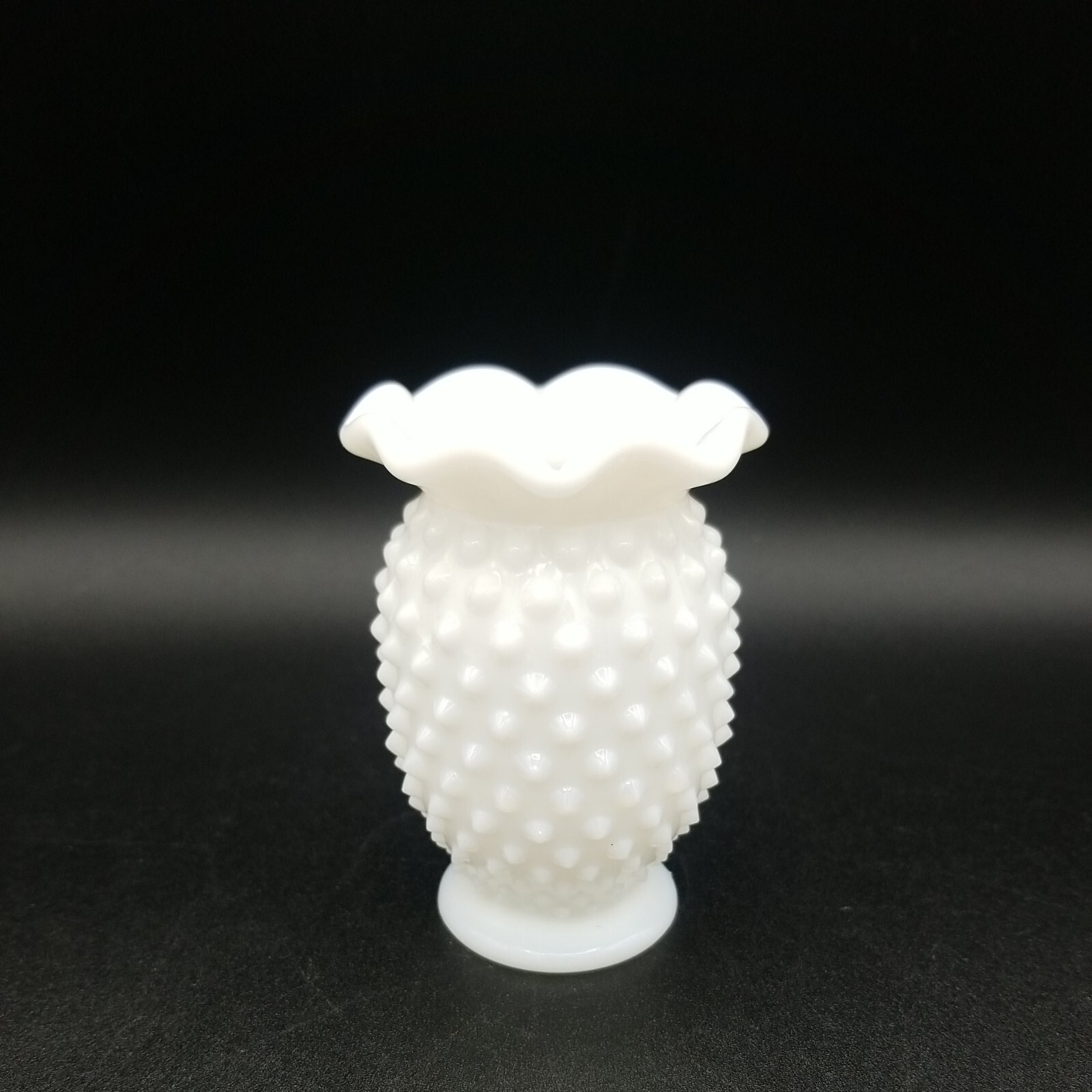 White Glass Hobnail Milk Glass Small 3.5