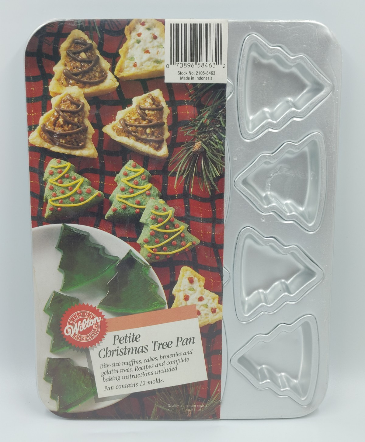 Wilton Petite Christmas Tree Baking Pan 12 Mold Aluminum Muffins Brownies Cakes