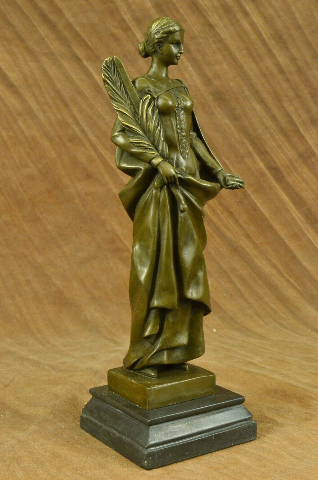 100% Solid  Bronze Fortuna Roman Of Fortune Statue Hot Cast Signed Artwork Deal