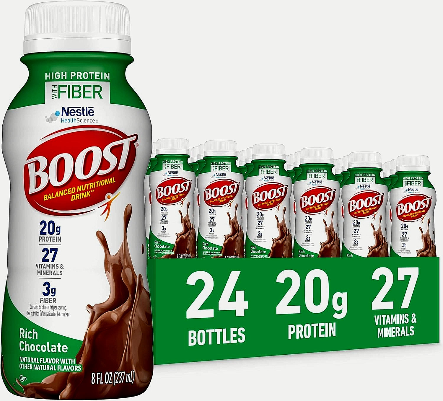 BOOST High Protein with Fiber Ready to Drink Complete Nutritional Drink, 24 Pack BOOST High Protein with Fiber Ready to Drink Complete Nutritional Drink, 24 Pack