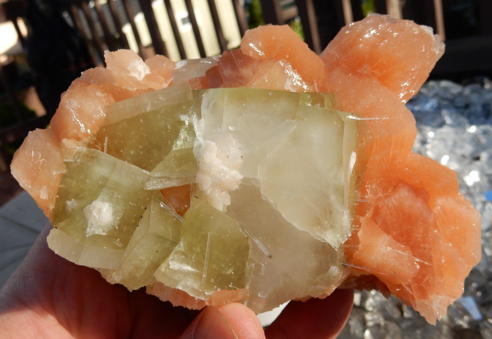 Gorgeous Candy-Apply Green Fluorapophyllite / Apophyllite with Pink Stilbite