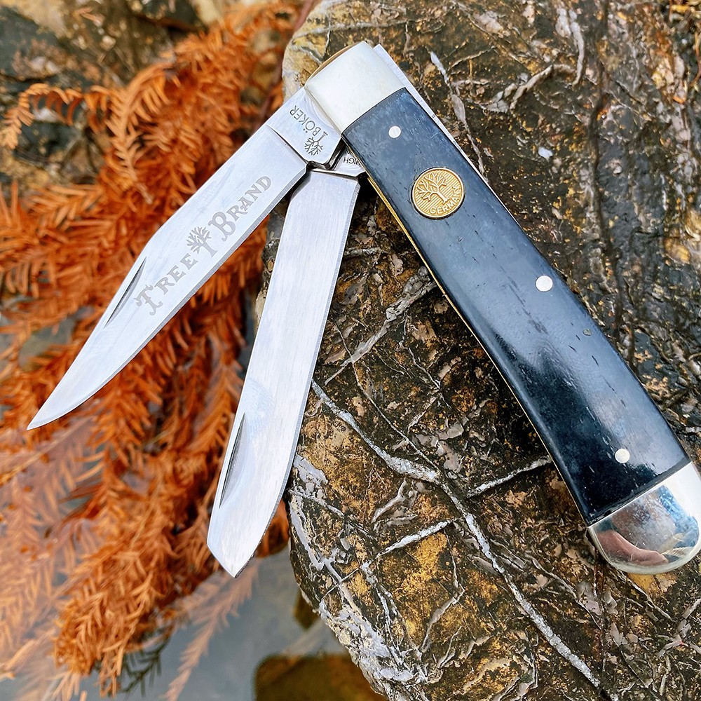 Folding Pocket Knife Barlow Style Stainless Steel Blade Outdoor EDC Knife