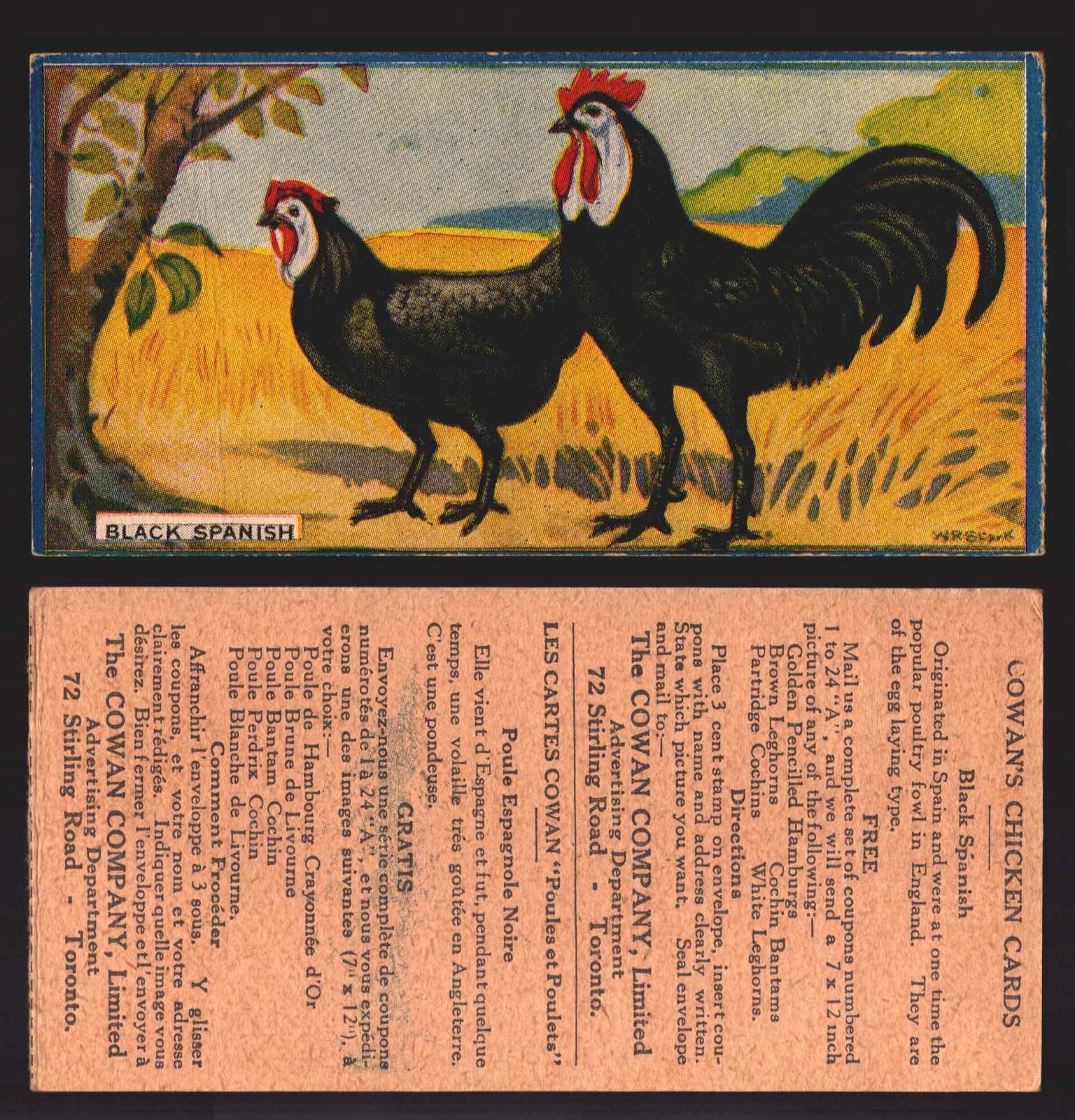1924 V12 Cowans Chicken Pictures Vintage Trading Cards You Pick Singles #1-24