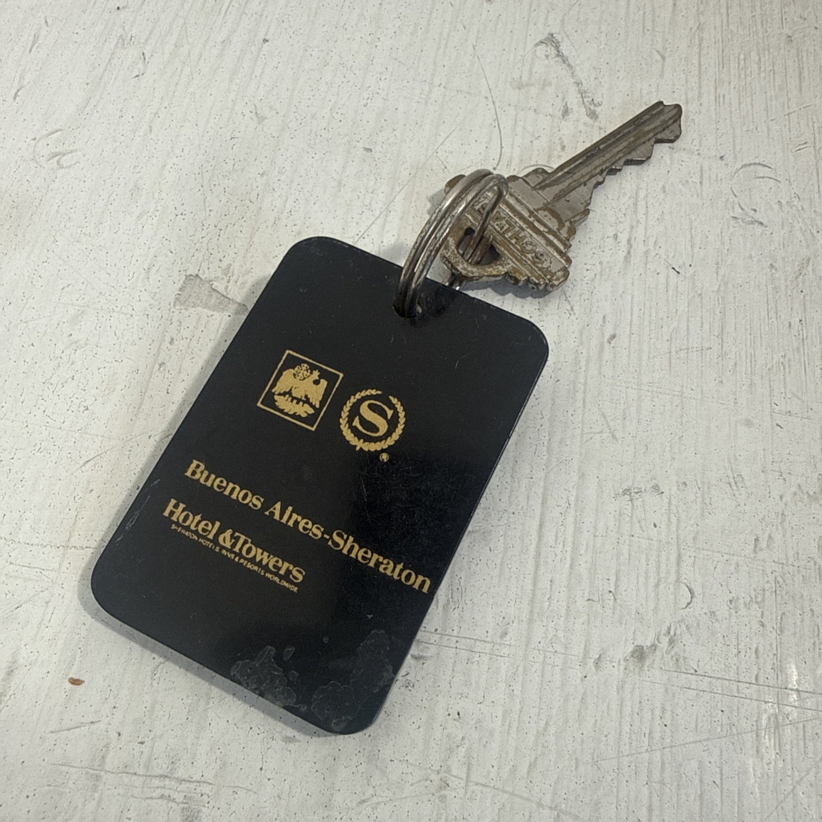 Vintage Buenos Aires-Sheraton Hotel & Towers Room #1624 Key & Fob Black Plastic
