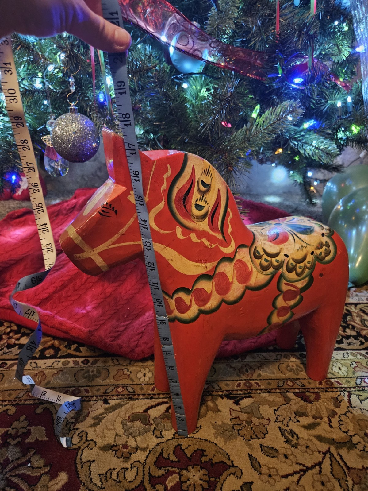 17 INCH TALL ULTRA RARE Antique 1920\'s Nils Olsson Folk Art Sweden DALA Horse