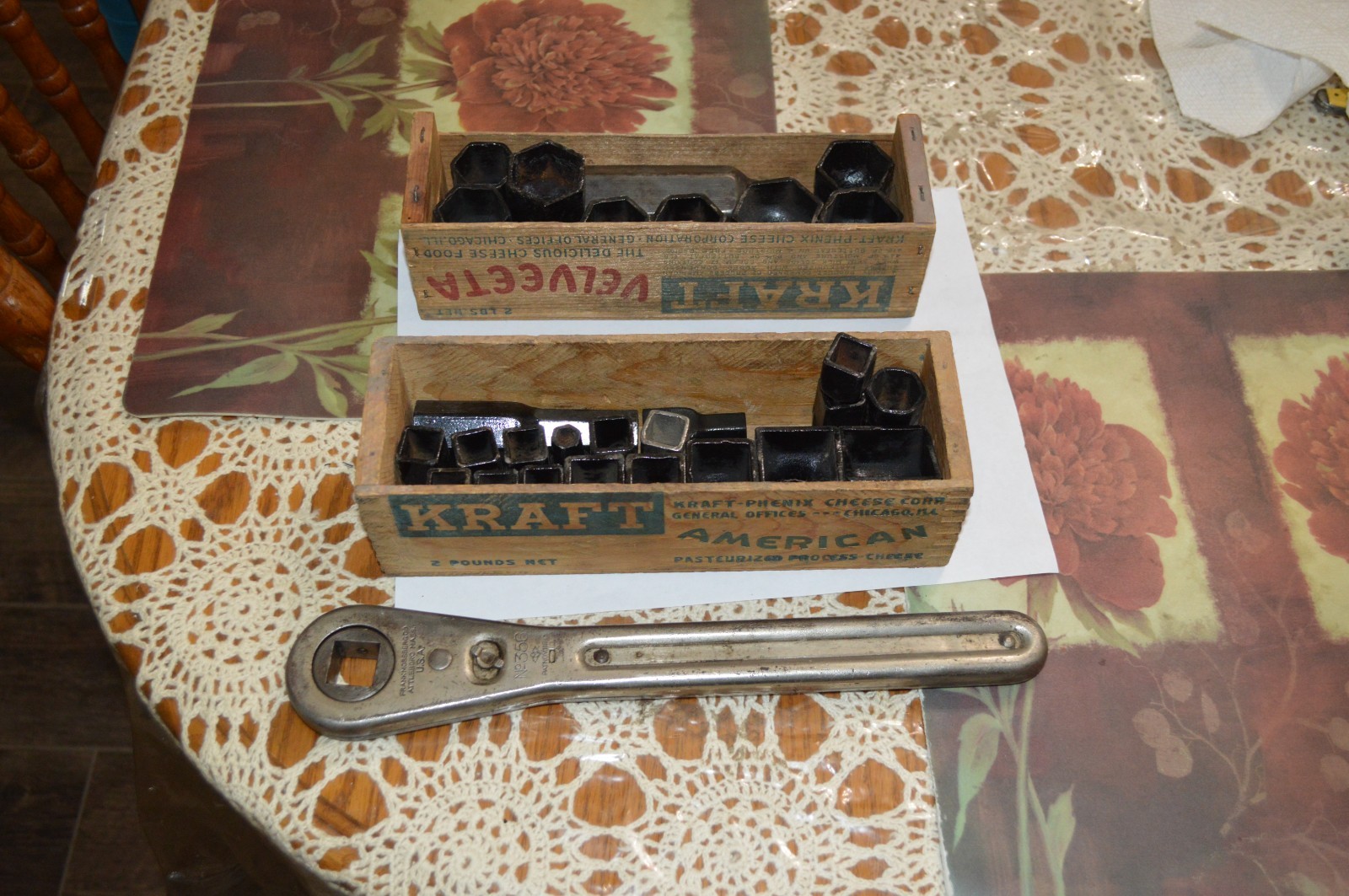 Antique - Frank Mossberg Ratchet/Socket Set No 356 -  Made in USA