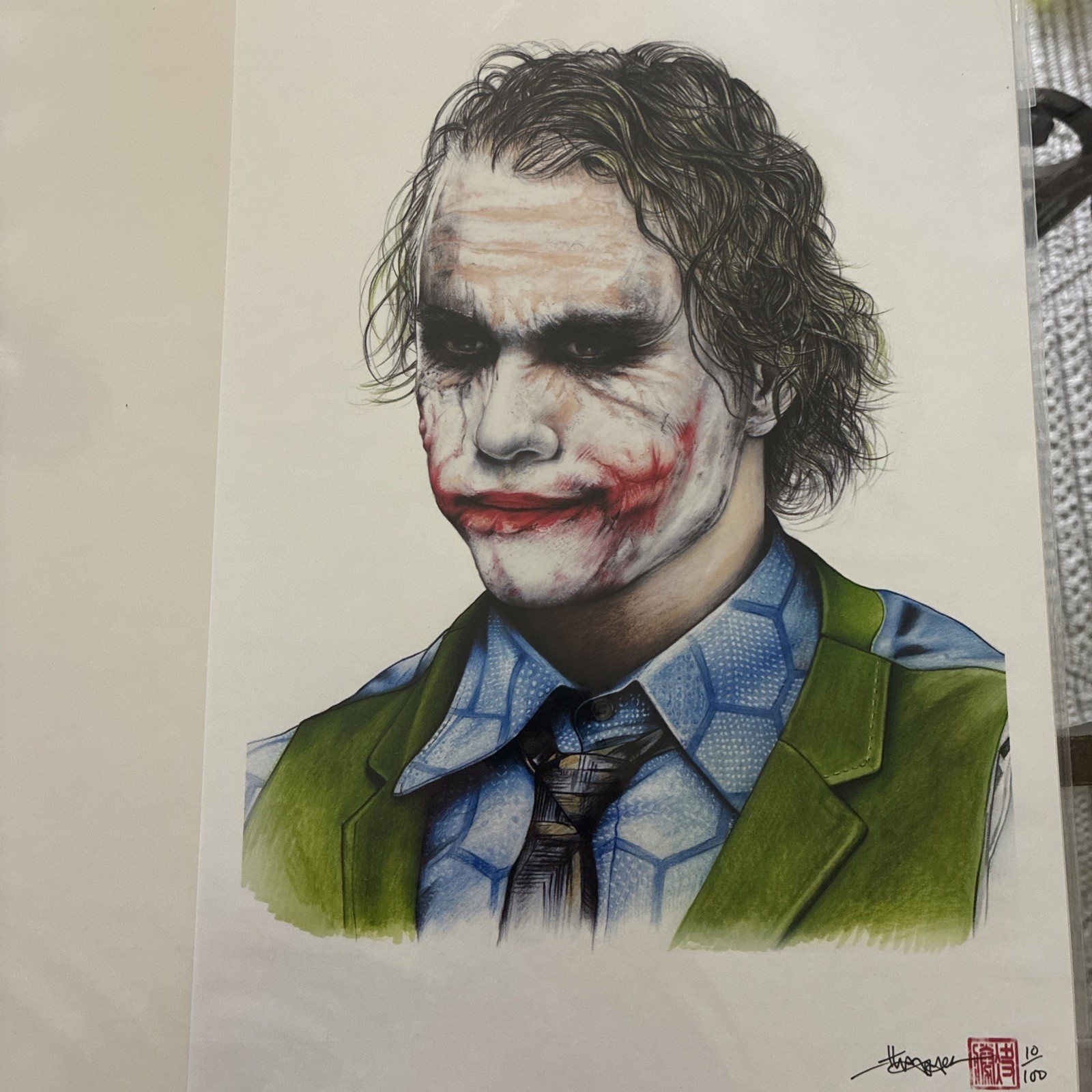 The Joker Dark Knight LE 10/100 Art Print Thang Nguyen Supershinobi PA COA