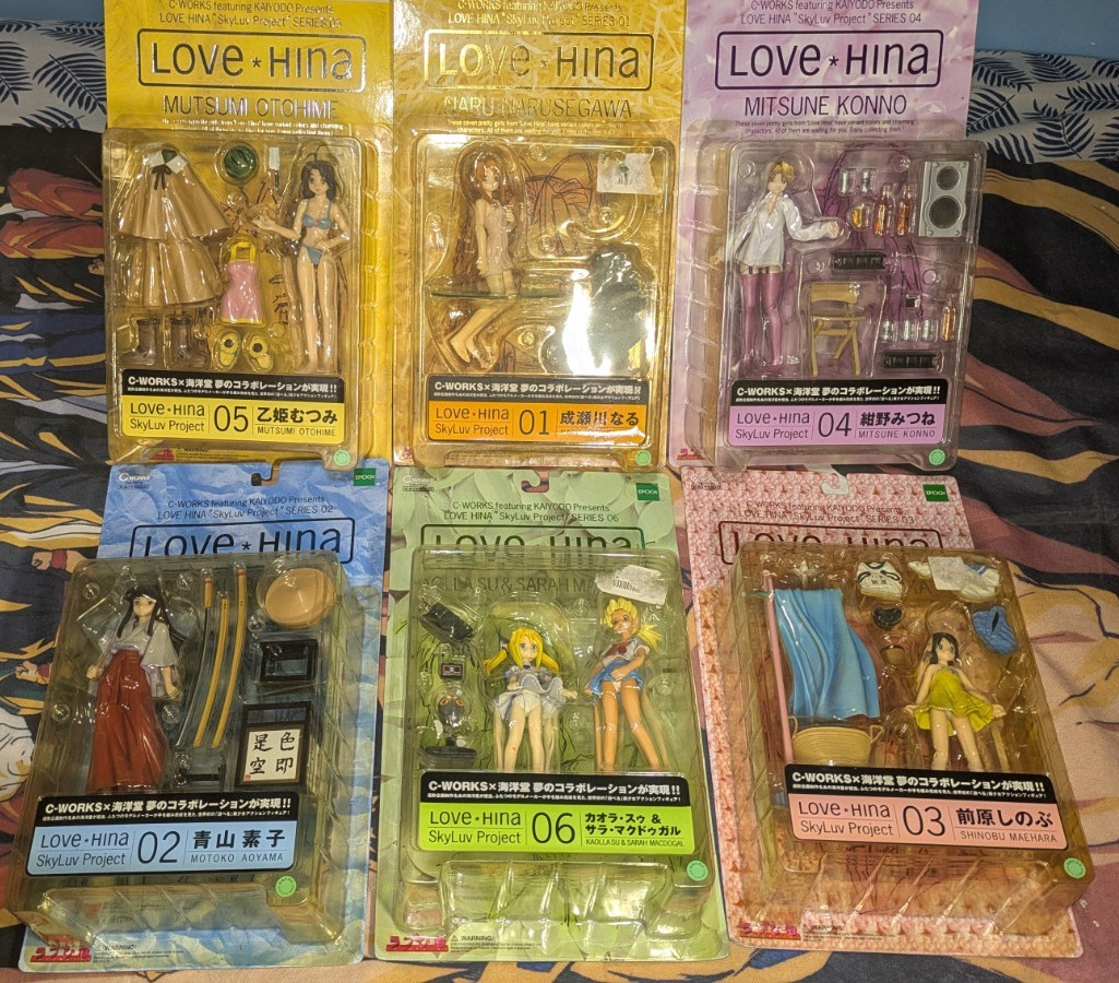 Love Hina Kaiyodo C Works - Full Set - Unopened But Yellowed Packaging