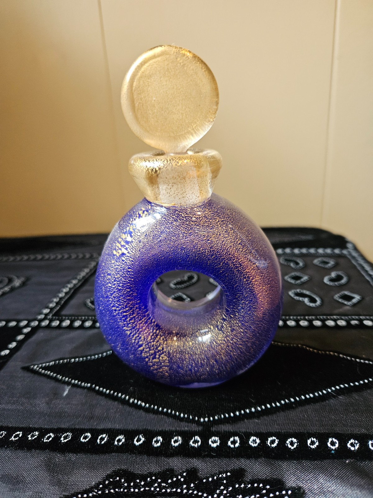 Gambaro & Poggi blue aventurine perfume bottle and stopper Gambaro & Poggi blue aventurine perfume bottle and stopper
