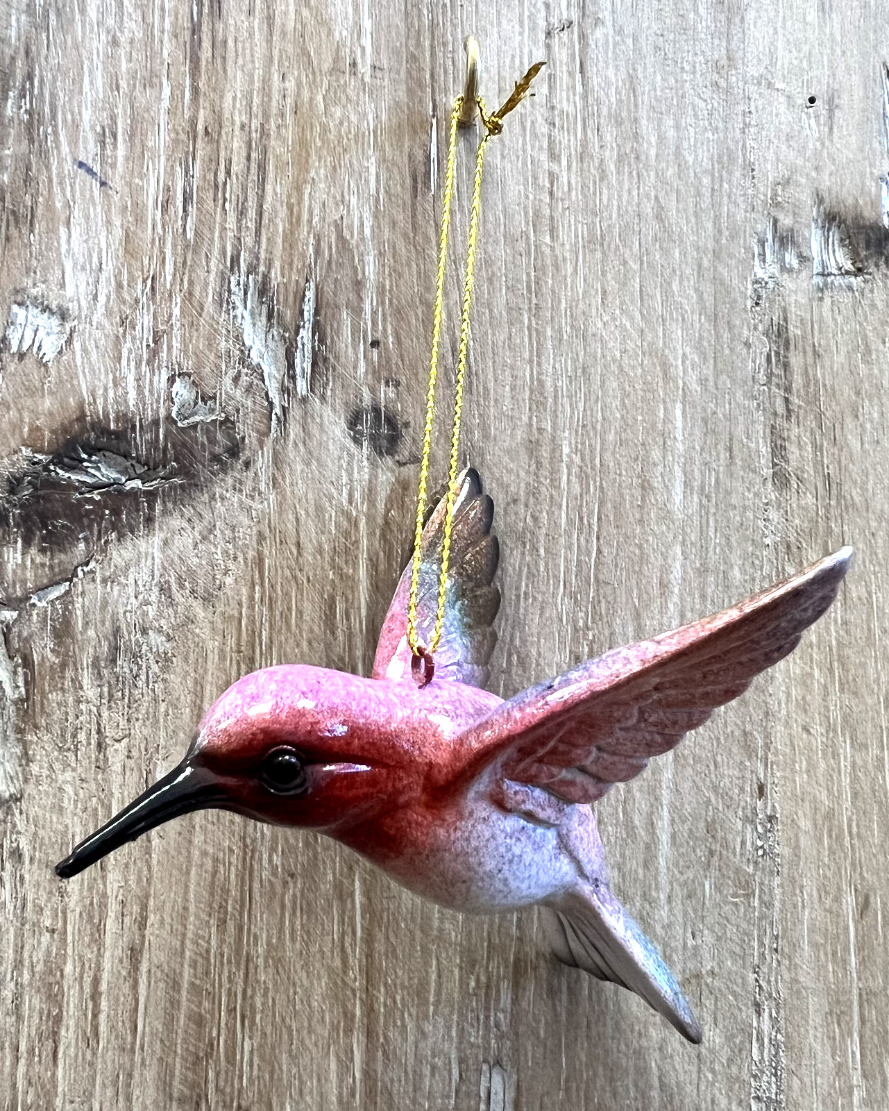 Hummingbird Purple Resin Hanging 3.5\