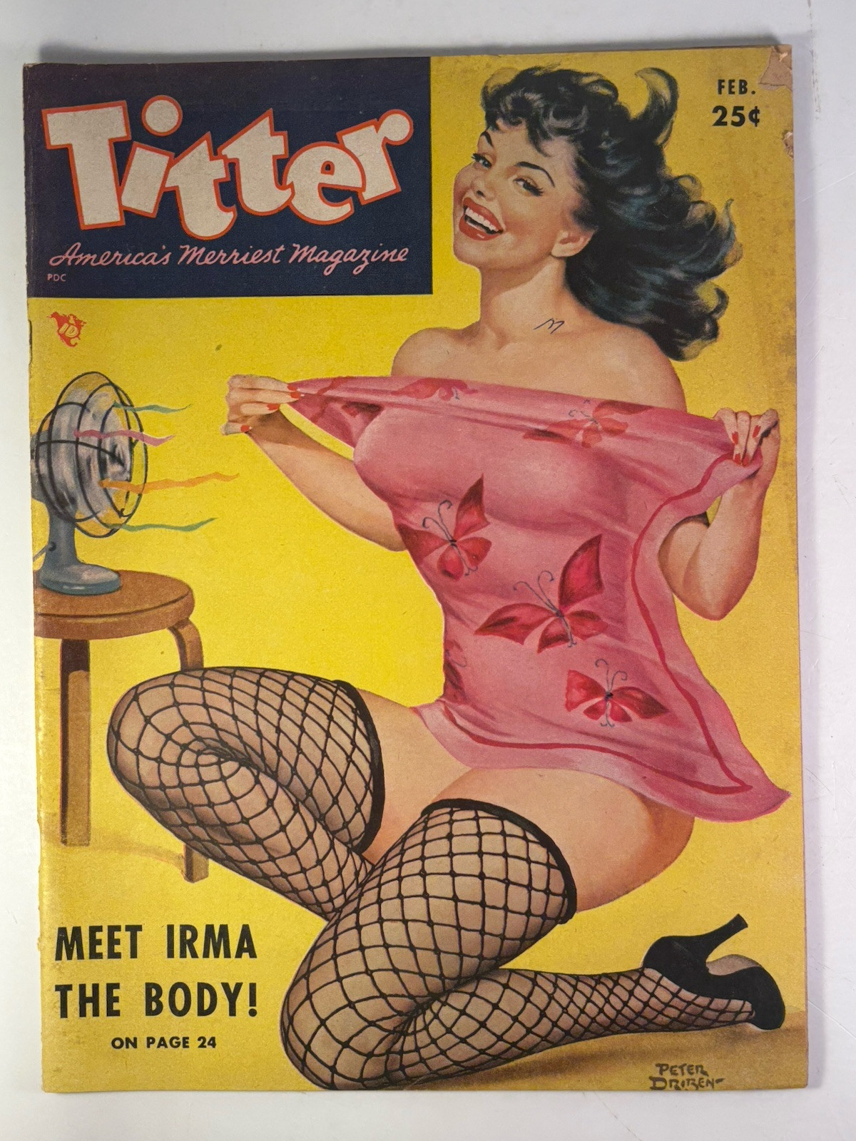 RARE TITTER MAGAZINE FEBRUARY 1953 VOLUNE 9 NO.4 IRMA BODY FAN VTG BOUDOIR USA