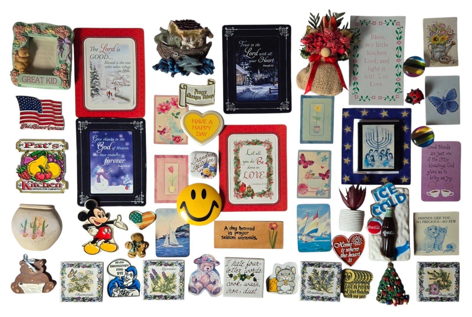 45 PC Vintage Novelty Souvenir Fridge Magnets Cottage Granny Core
