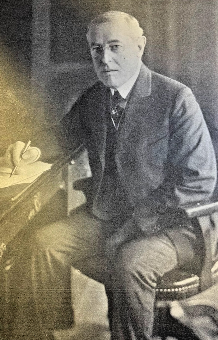 1919 Vintage Magazine Illustration President Woodrow Wilson